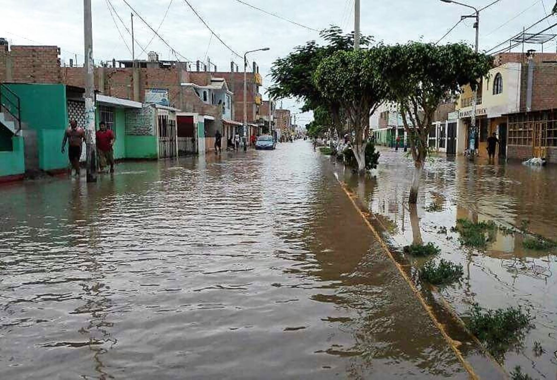 Ciudad de Huarmey, en Áncash, sumergida en el agua a causa de una lluvia intensa. ANDINA