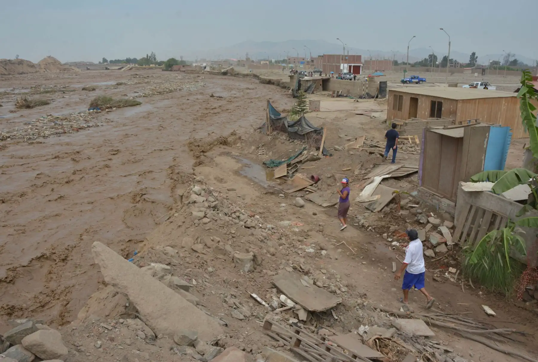 LIMA, PERÚ-MARZO 16. Alarma por crecida de caudal del río Chillón en Lima Norte . Foto: ANDINA/Eddy Ramos