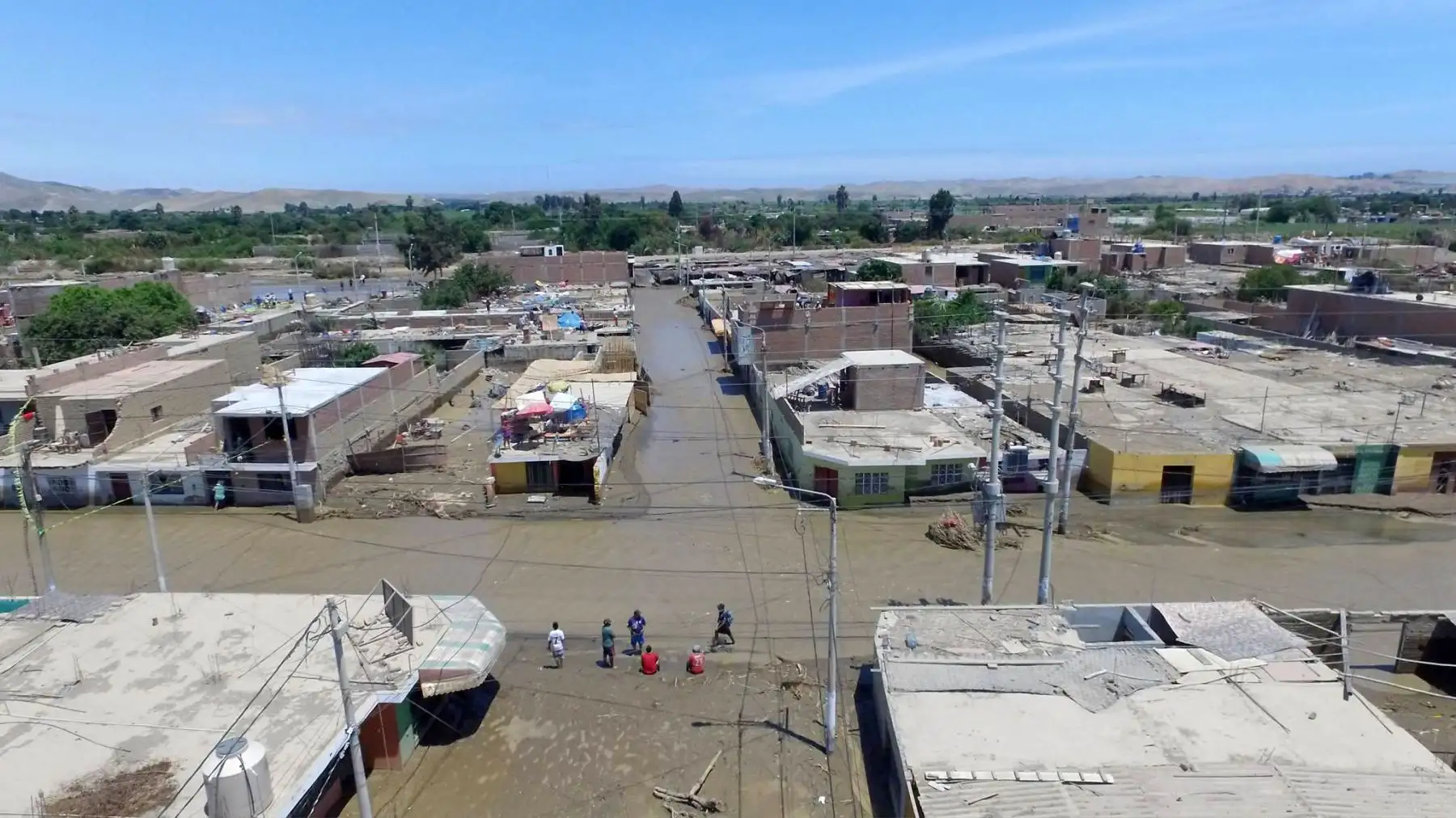 La ciudad de Huarmey en el sur de la región Áncash se encuentra inundada por las intensas lluvias y el desborde de ríos. Foto: ANDINA/Jhony Laurente
