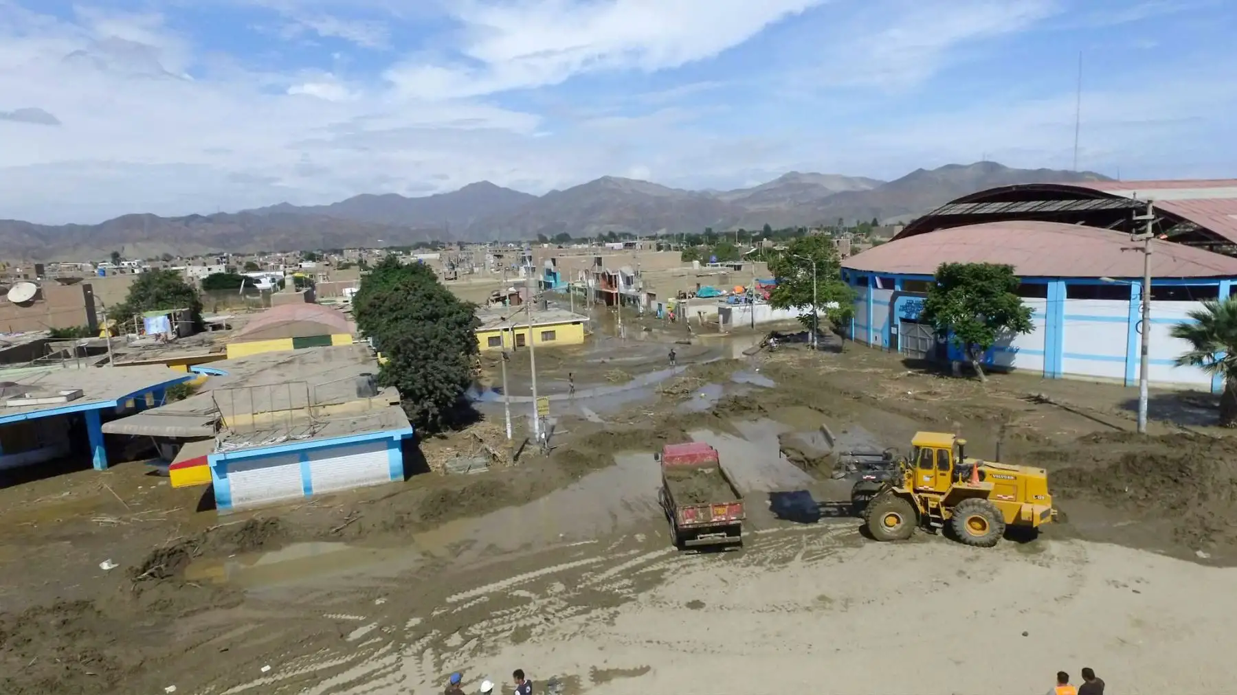 La ciudad de Huarmey en el sur de la región Áncash se encuentra inundada por las intensas lluvias y el desborde de ríos. Foto: ANDINA/Jhony Laurente