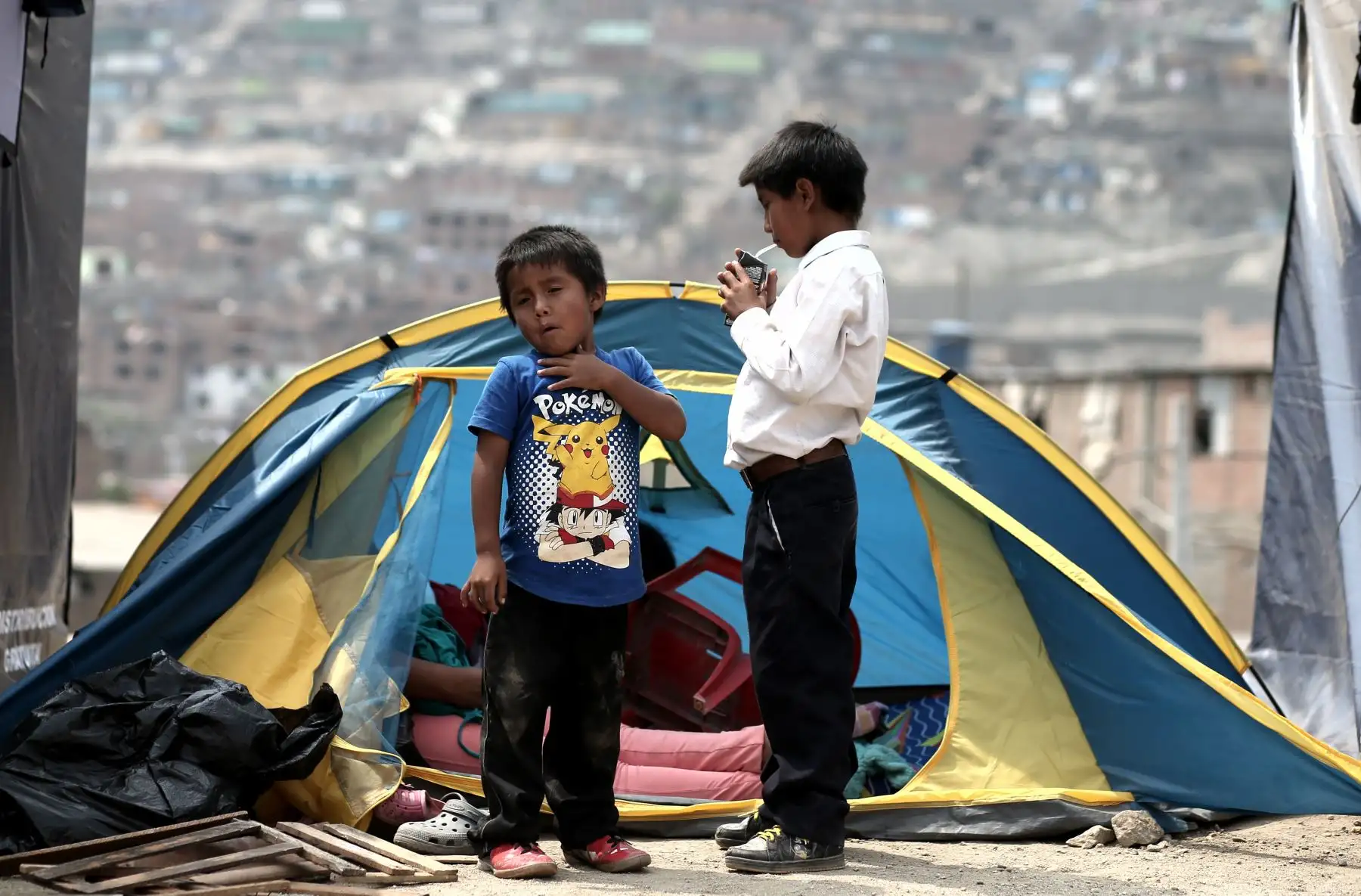 LIMA,PERÚ-MARZO 22.Campamento de familias damnificadas de Santa María baja, Carapongo en Lurigancho Chosica.Foto:ANDINA/archivo.