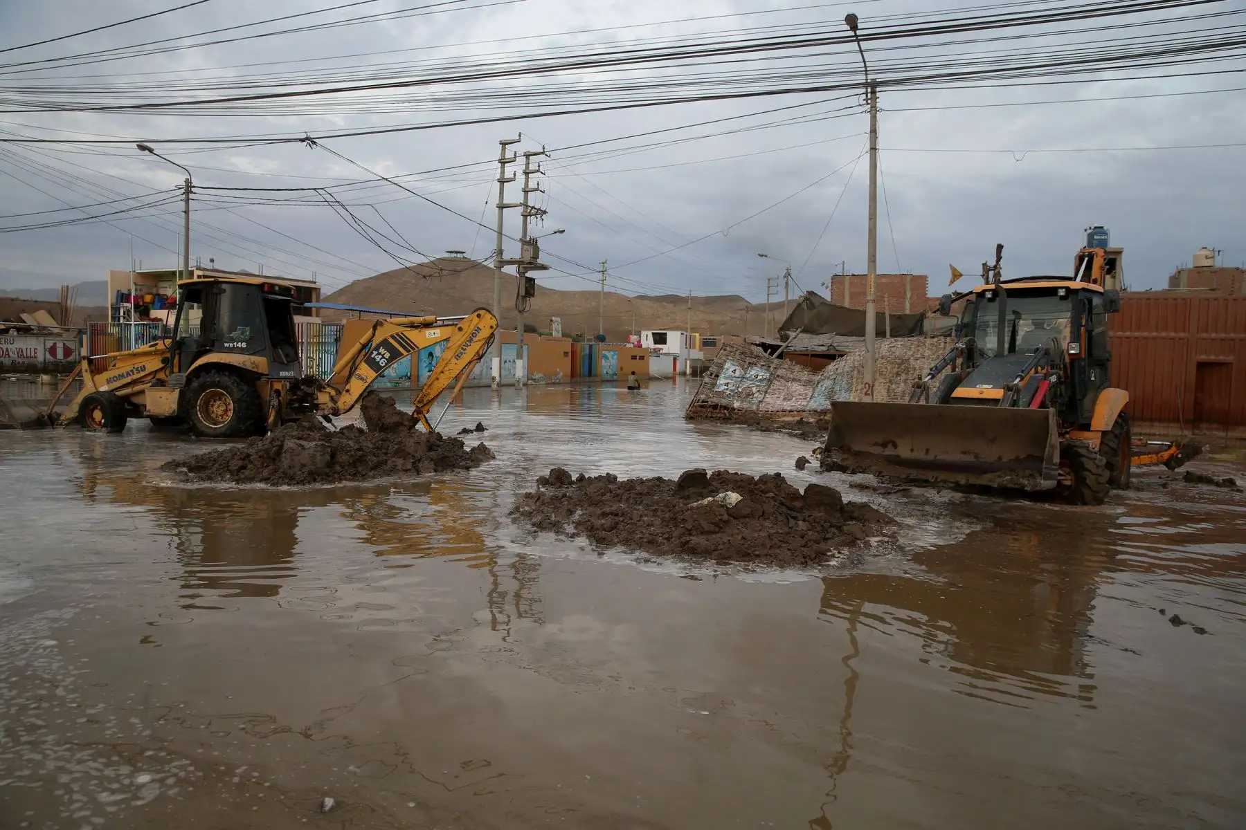 HUARMEY -PERÚ-MARZO 22. La ciudad de Huarmey en el sur de la región Áncash se encuentra inundada por las intensas lluvias y el desborde de ríos. Foto: ANDINA/Vidal Tarqui