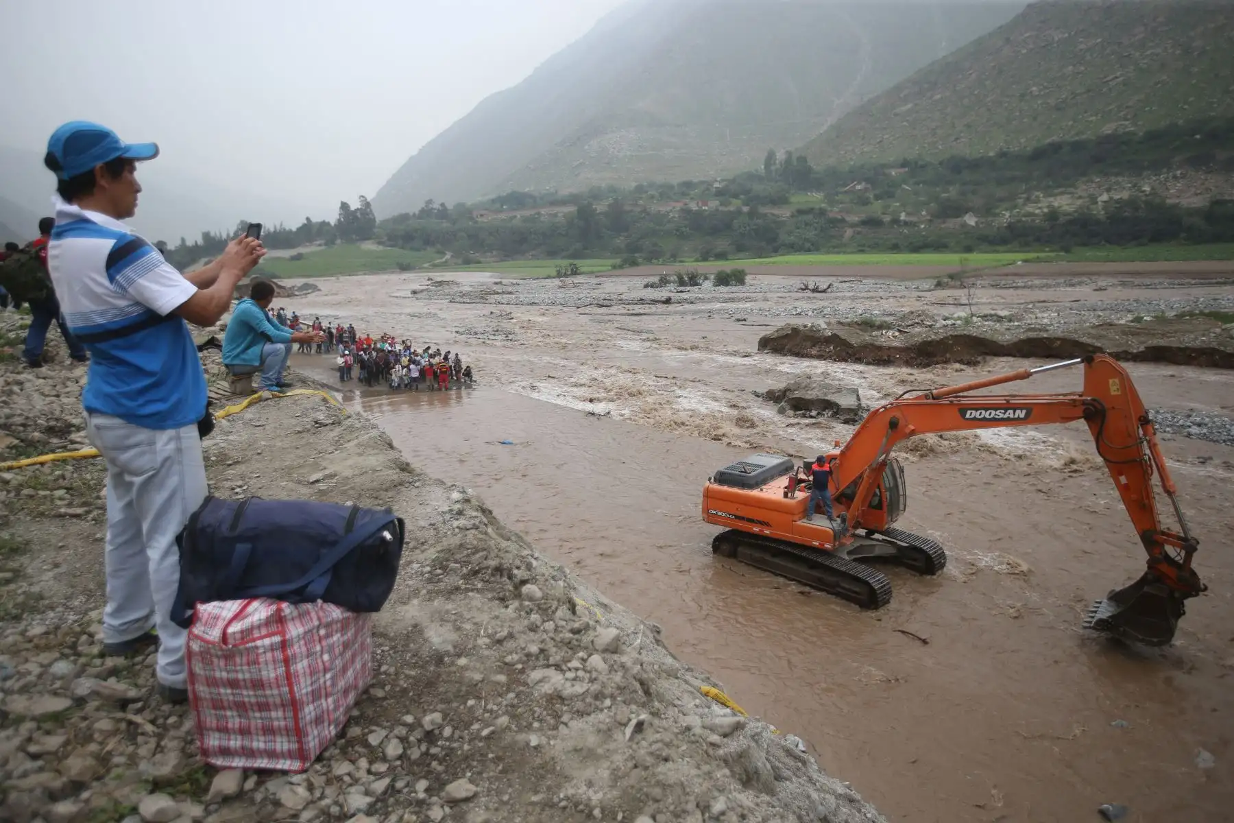 LIMA,PERÚ-MARZO 23.Desborde del río Rímac en Cupiche a la altura del Km 44.5 de la carretera Central.Foto: ANDINA/archivo.
