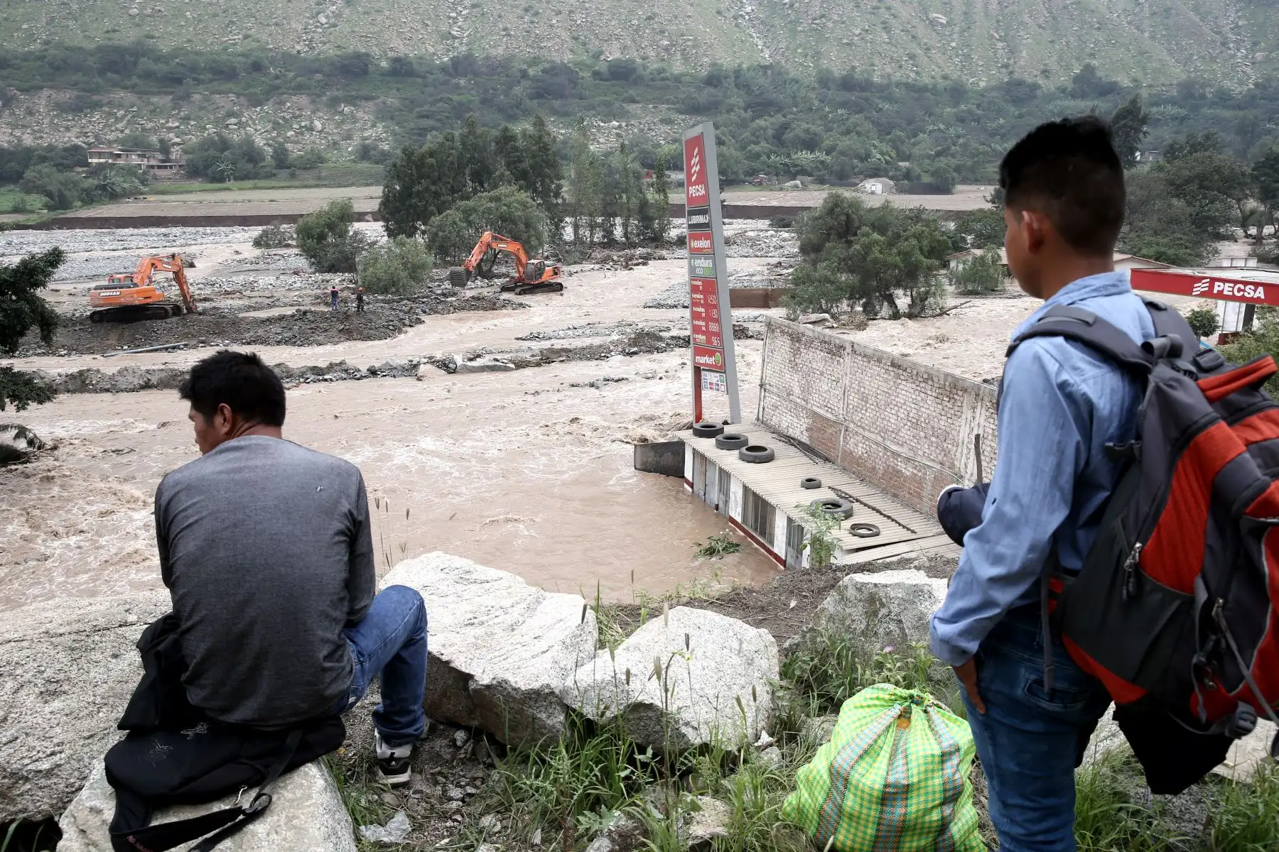 LIMA,PERÚ-MARZO 23.Desborde del río Rímac en Cupiche a la altura del Km 44.5 de la carretera Central.Foto: ANDINA/archivo.