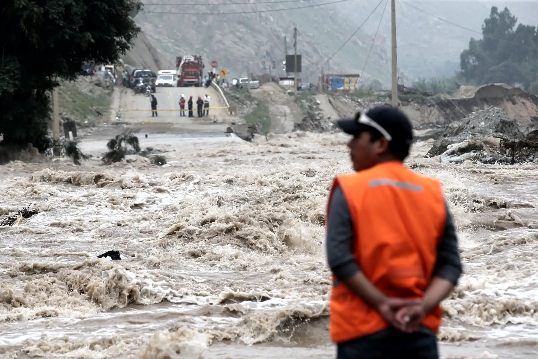 LIMA,PERÚ-MARZO 23.Desborde del río Rímac en Cupiche, a la altura del km 44.5 de la carretera Central. Foto: ANDINA/archivo.