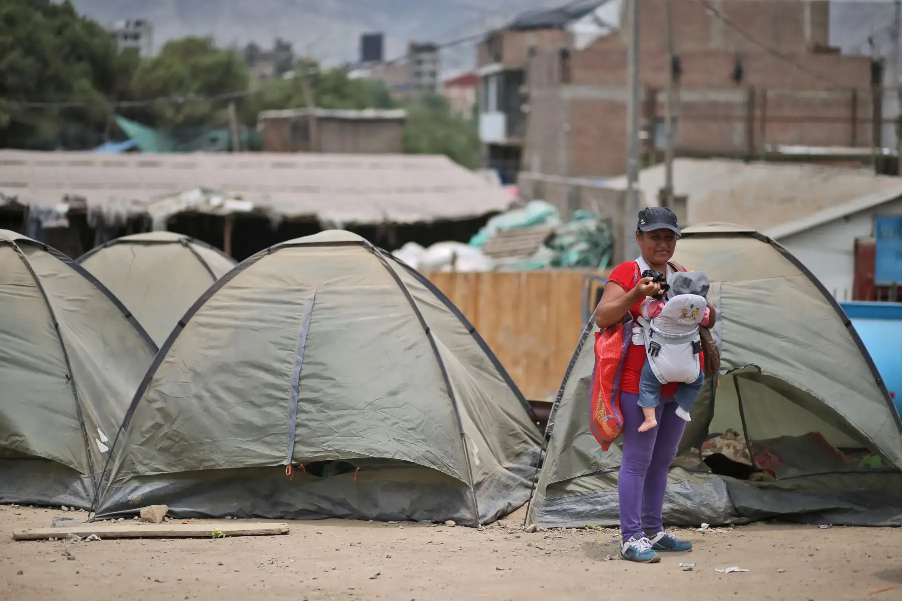 LIMA,PERÚ-MARZO 23.Campamento de familias damnificadas de Santa María baja, Carapongo en Lurigancho Chosica.Foto:ANDINA/archivo.