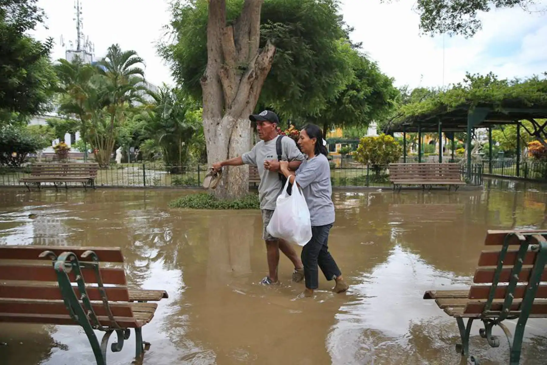 PIURA,PERÚ-MARZO 28. Situación actual de la plaza de armas de Piura. Foto:ANDINA/archivo.