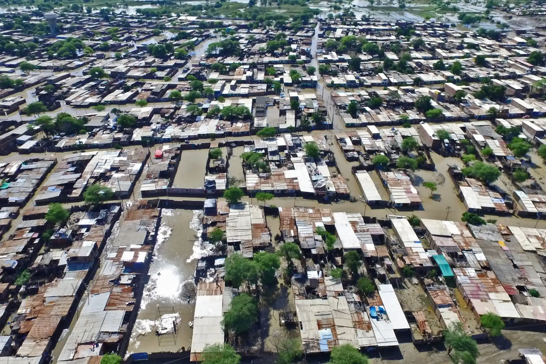 PIURA,PERÚ-MARZO 28. Población de Catacaos y  zonas aledañas soportaron inundación que duró más de 20 horas por el desborde del río Piura. Foto:ANDINA/archivo.