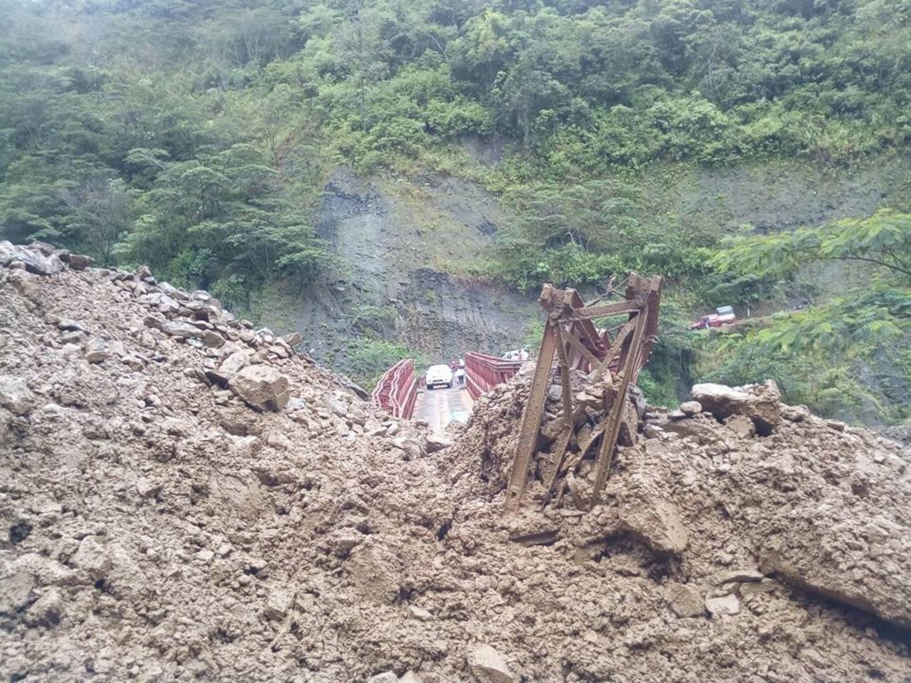 Deslizamientos a causa de fuertes lluvias en Cajamarca. ANDINA/Difusión