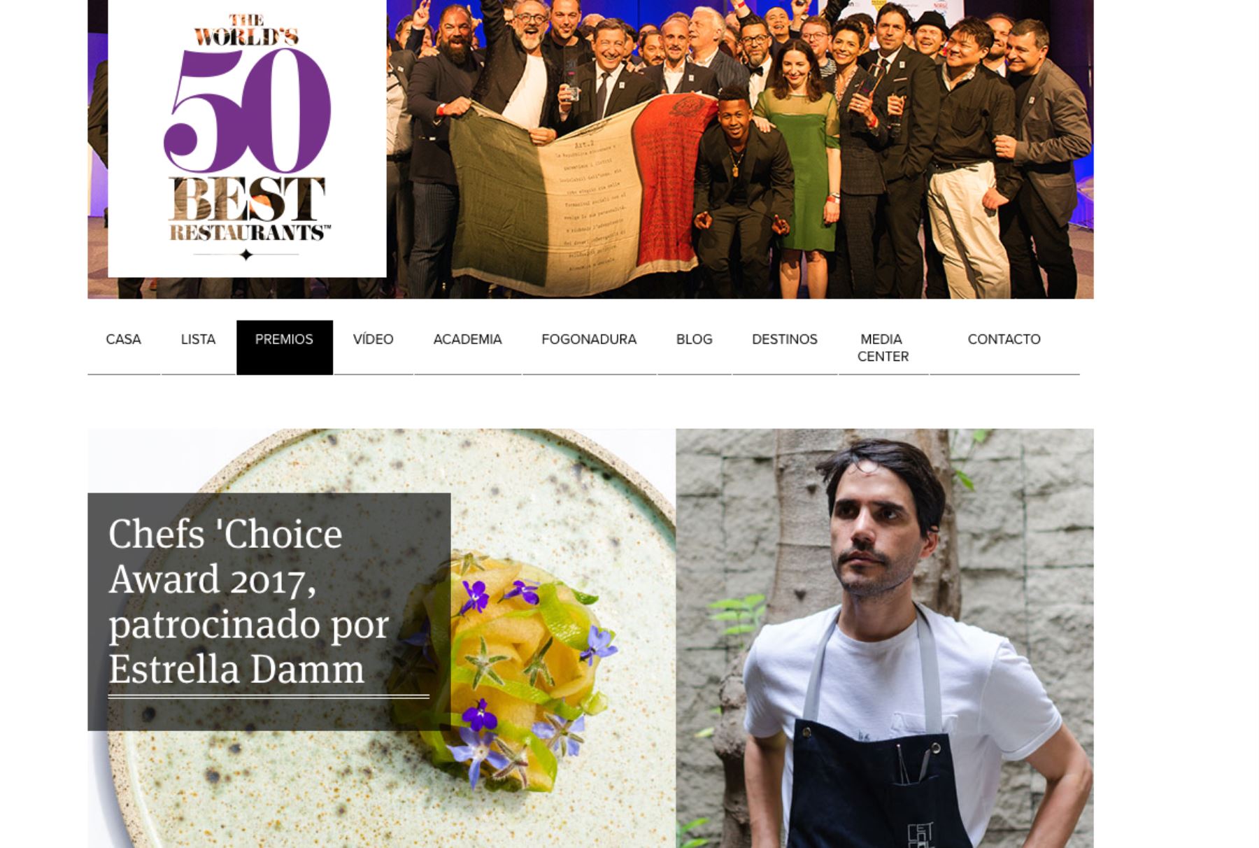 El peruano Virgilio Martínez fue elegido el mejor chef del mundo
