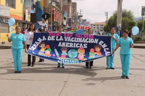 Con pasacalle lanzan Semana de la Vacunación en las Américas en Huaraz. ANDINA