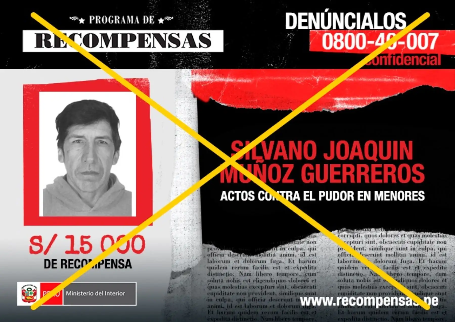 Con éxito marcha Programa de Recompensas "Que ellos se cuiden". Foto: ANDINA/Difusión