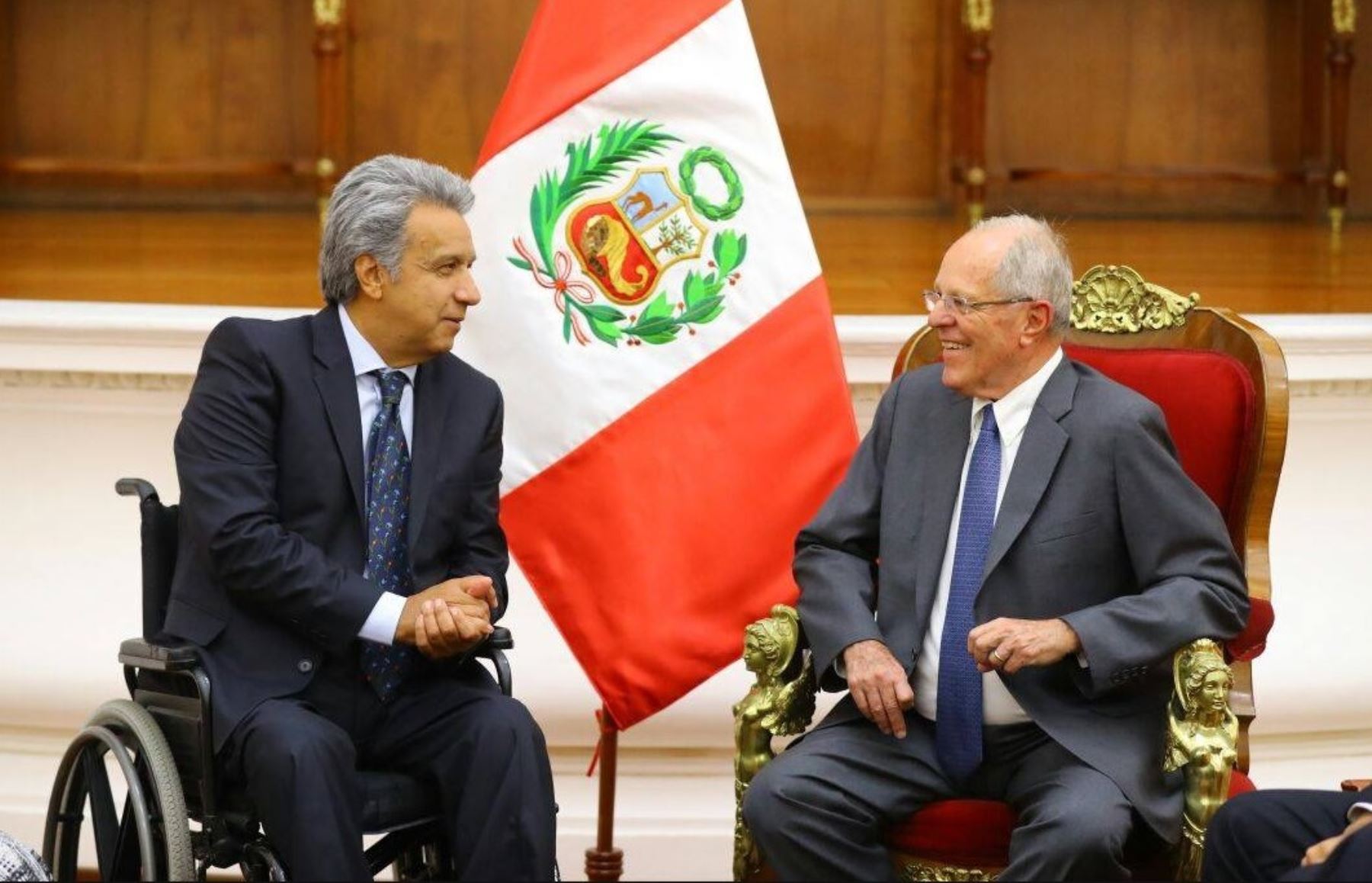 Presidente Pedro Pablo Kuczynski recibe al presidente electo de Ecuador, Lenin Moreno.