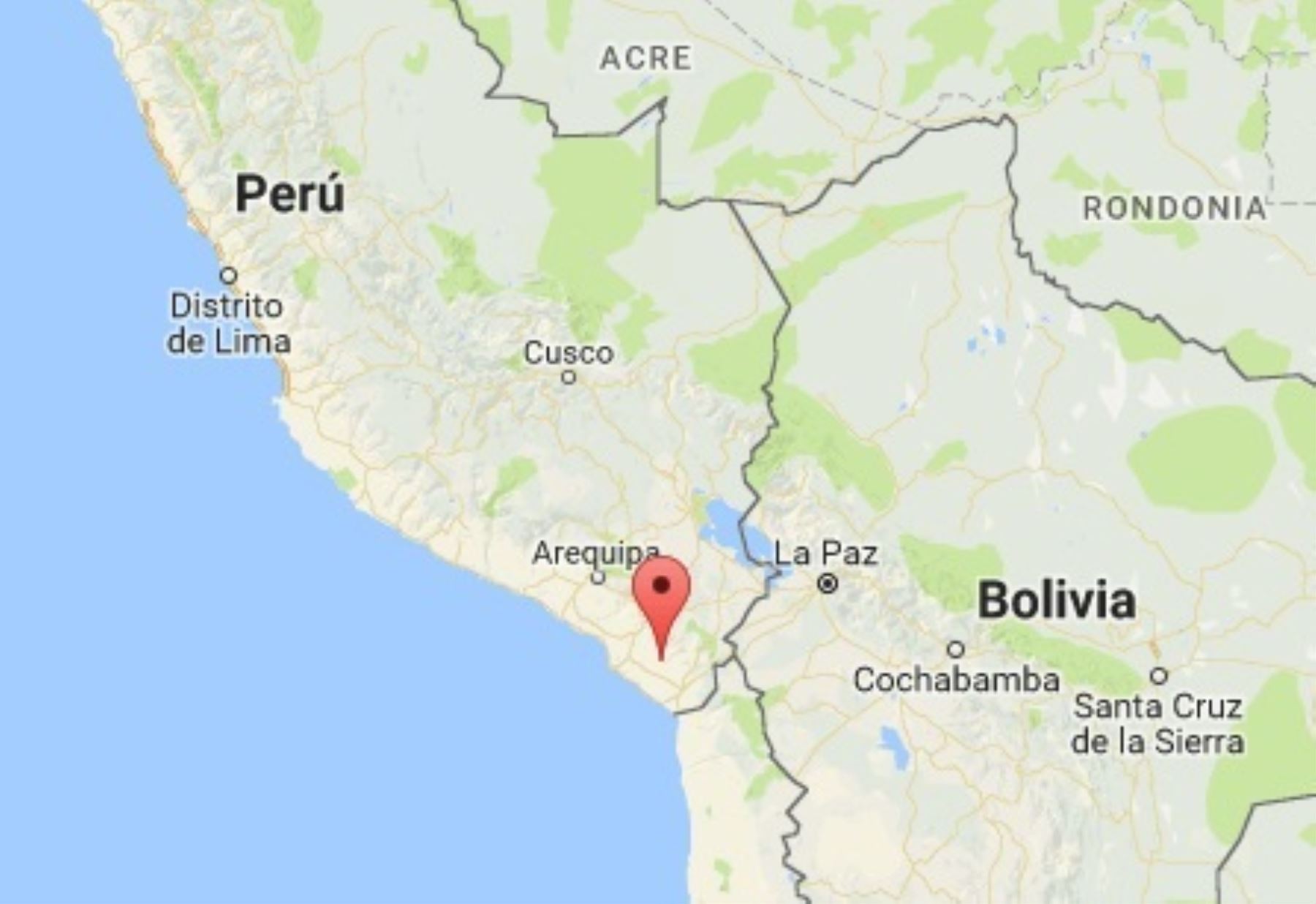 Un sismo de magnitud 3.8 se registró esta mañana en Tacna. El epicentro del temblor se ubicó cerca de Locumba. Foto: ANDINA/difusión.