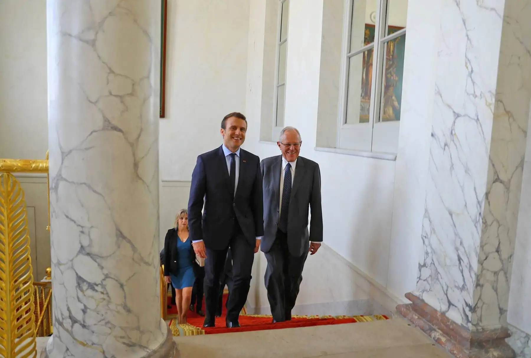 El presidente de la República, Pedro Pablo Kuczynski, se reúne en París con su homólogo francés, Emmanuel Macron. Foto: ANDINA/ Prensa Presidencia