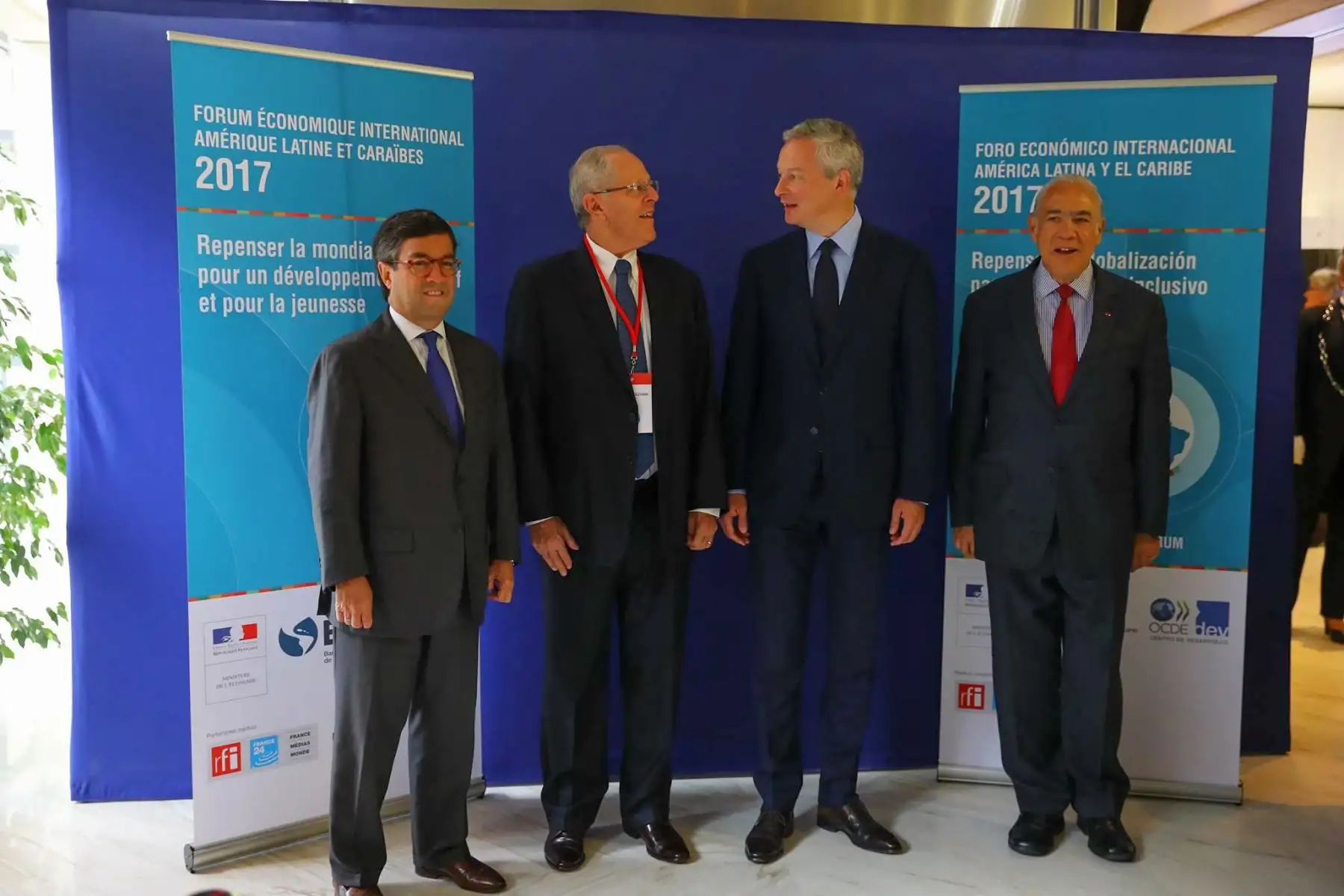 El presidente de la República, Pedro Pablo Kuczynski, participa en el Foro Económico Internacional de América Latina y el Caribe en París. Foto: ANDINA/ Prensa Presidencia