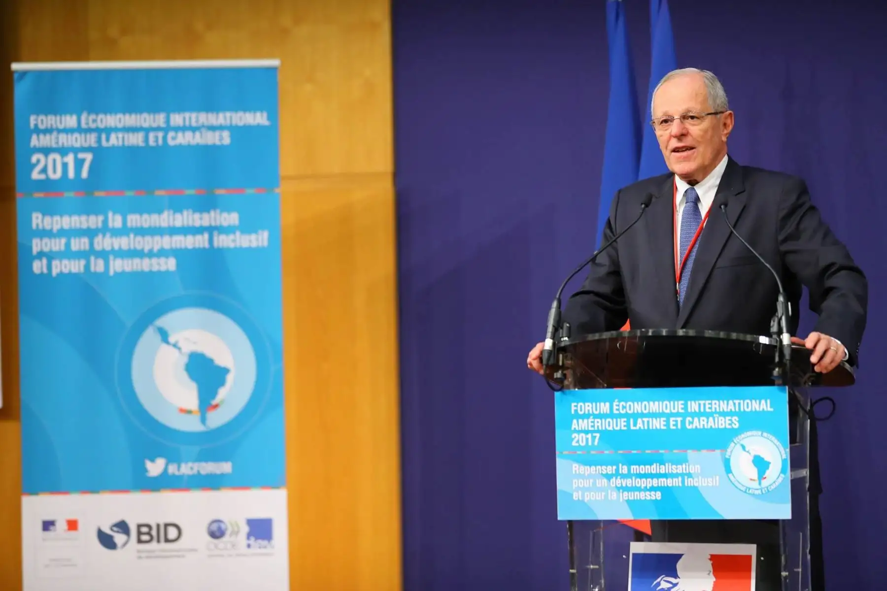 El presidente de la República, Pedro Pablo Kuczynski, participa en el Foro Económico Internacional de América Latina y el Caribe en París. Foto: ANDINA/ Prensa Presidencia