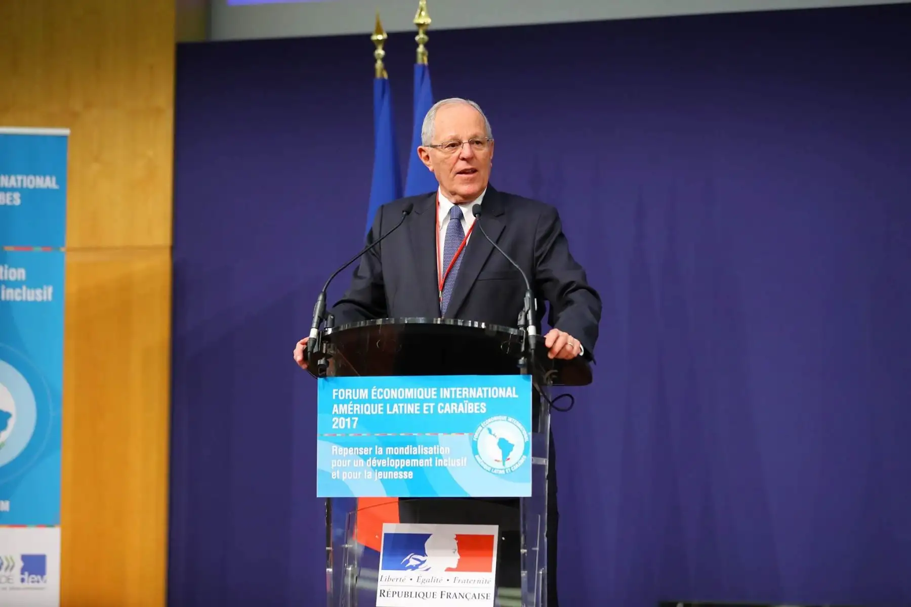 El presidente de la República, Pedro Pablo Kuczynski, participa en el Foro Económico Internacional de América Latina y el Caribe en París. Foto: ANDINA/ Prensa Presidencia