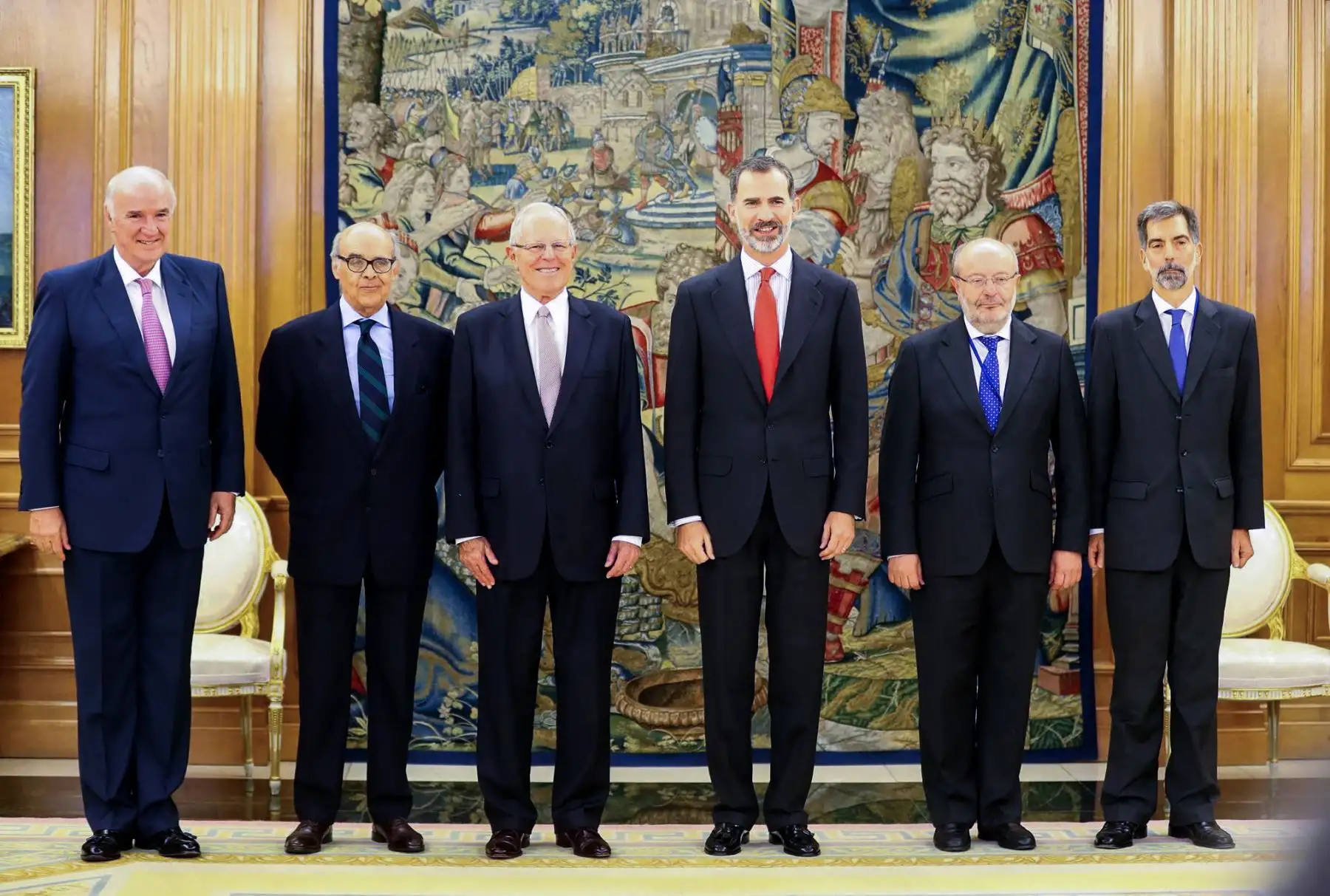 El jefe del Estado, Pedro Pablo Kuczynski, se reúne con el rey Felipe VI en el Palacio de la Zarzuela, en el marco de la visita oficial que cumple en España. Foto: ANDINA/ Andres Valle - Presidencia