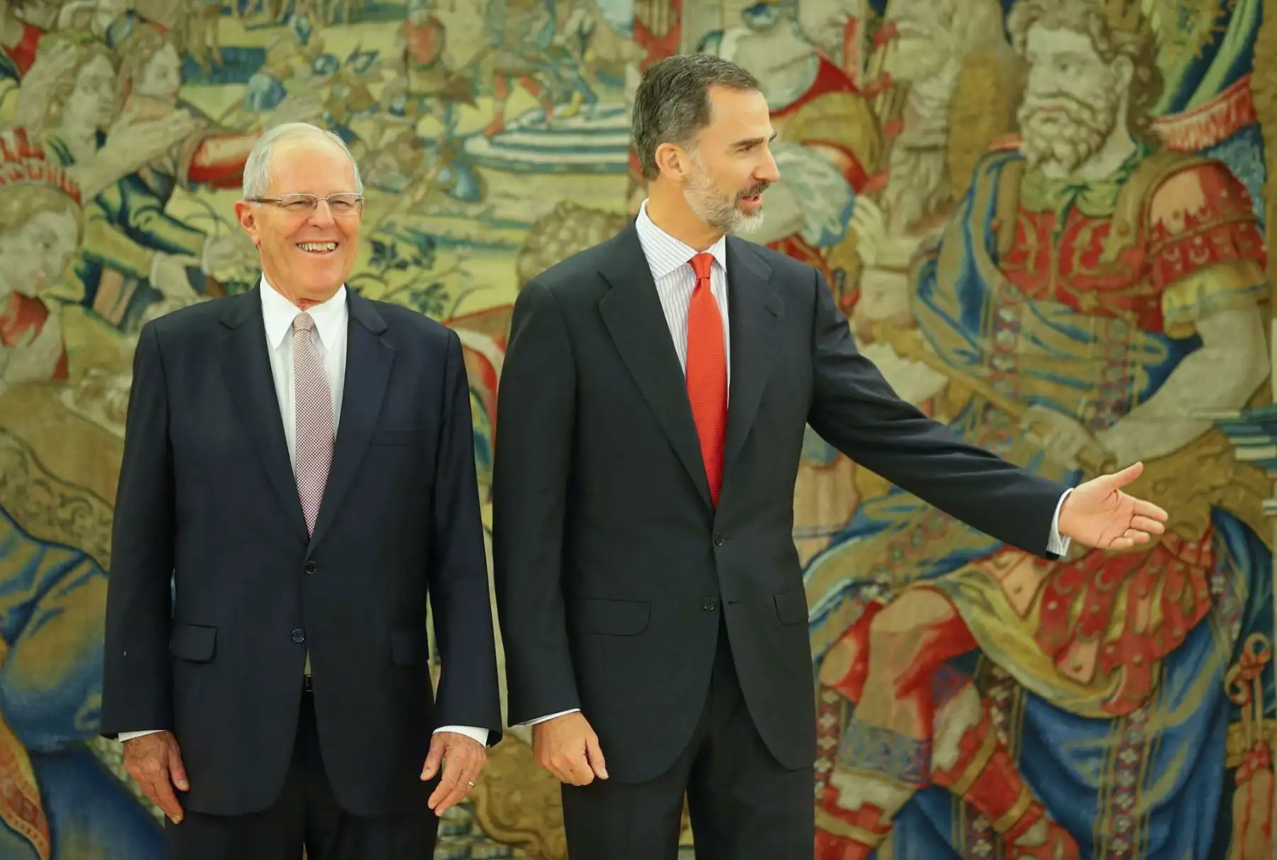 El jefe del Estado, Pedro Pablo Kuczynski, se reúne con el rey Felipe VI en el Palacio de la Zarzuela, en el marco de la visita oficial que cumple en España. Foto: ANDINA/ Andres Valle - Presidencia