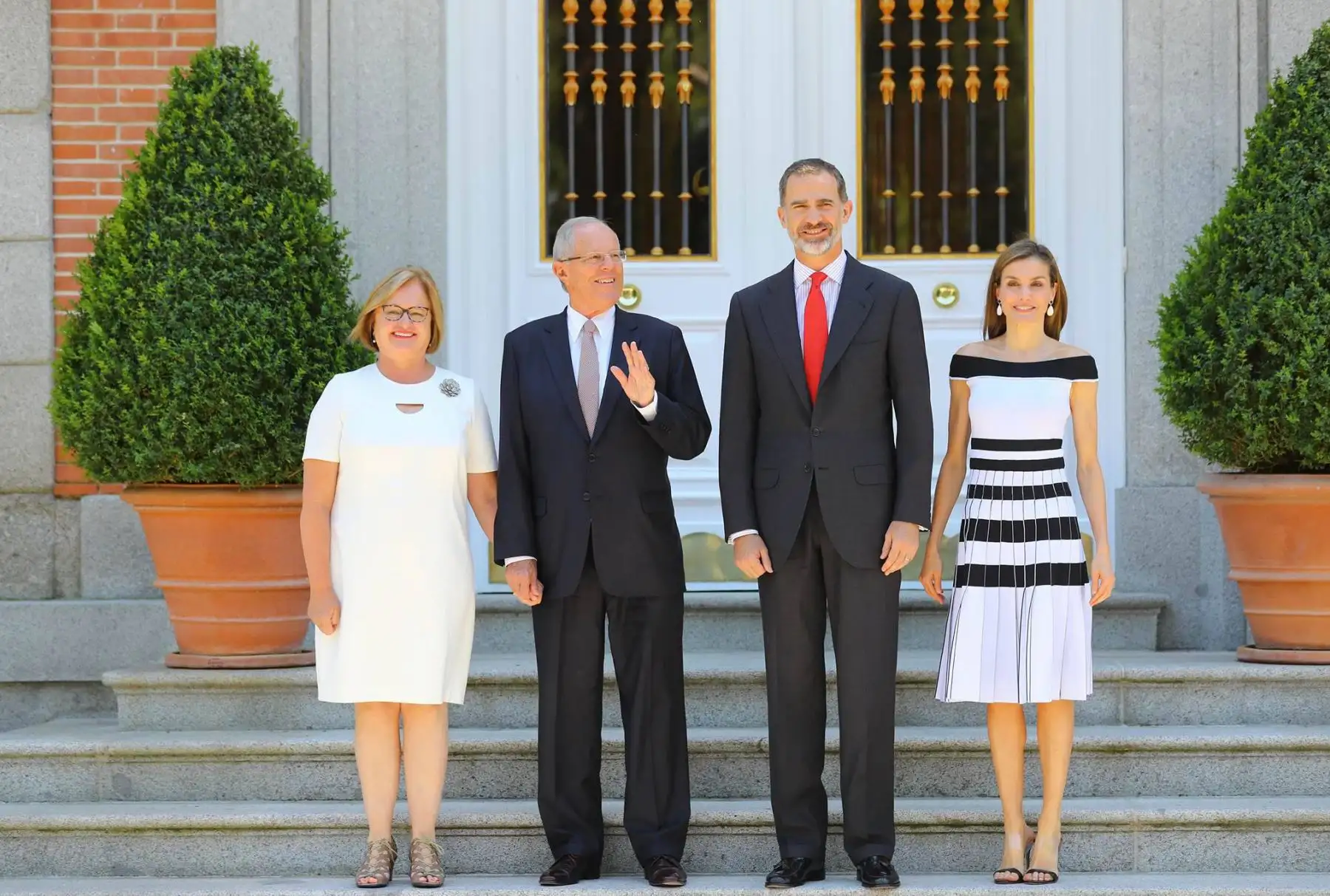 Fotografía Oficial del jefe del Estado, Pedro Pablo Kuczynski y el rey Felipe VI en el Palacio de la Zarzuela. Foto: ANDINA/ Andres Valle - Presidencia