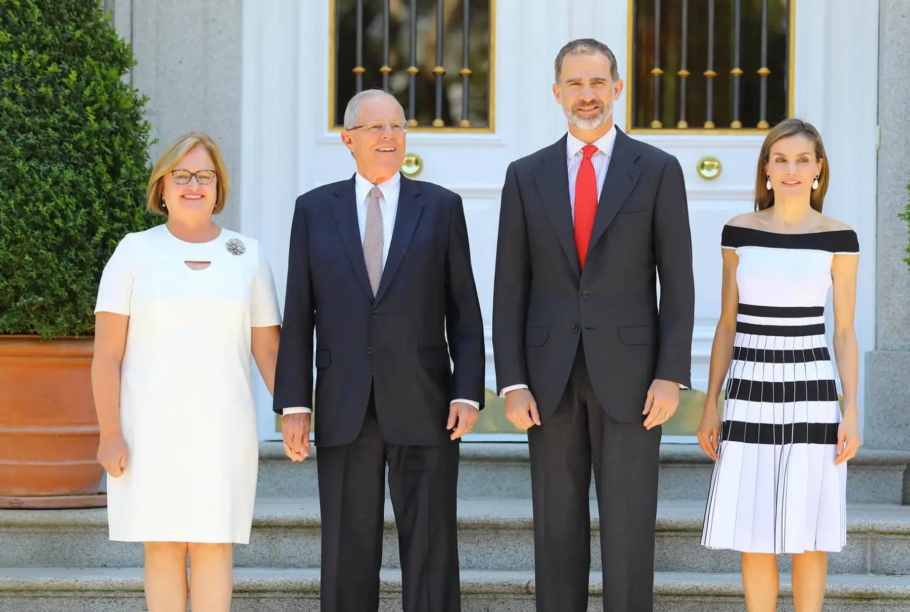 Fotografía Oficial del jefe del Estado, Pedro Pablo Kuczynski y el rey Felipe VI en el Palacio de la Zarzuela. Foto: ANDINA/ Andres Valle - Presidencia