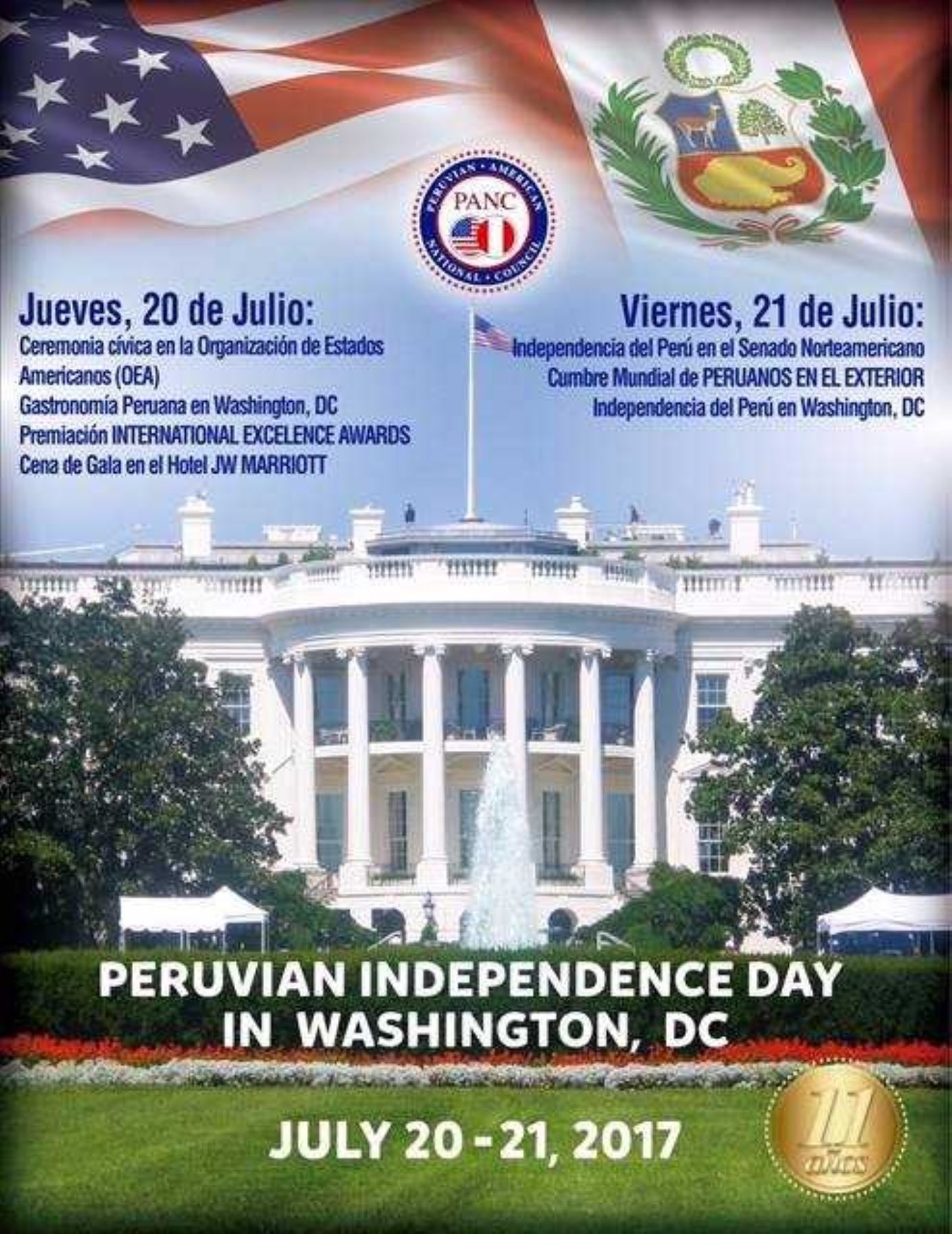 AHORA HUARAL invitado a celebrar Fiestas Patrias a la Casa Blanca.