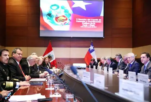 LIMA-PERÚ, JUNIO 29. V Reunión del Comite de Consulta y Coordinación Política (2+2) Perú - Chile, con la participación de los Cancilleres y Ministros de Defensa de Perú y Chile; Ricardo Luna, Heraldo Muñoz, Jorge Nieto y José Antonio Gómez. Foto: ANDINA/Melina Mejía