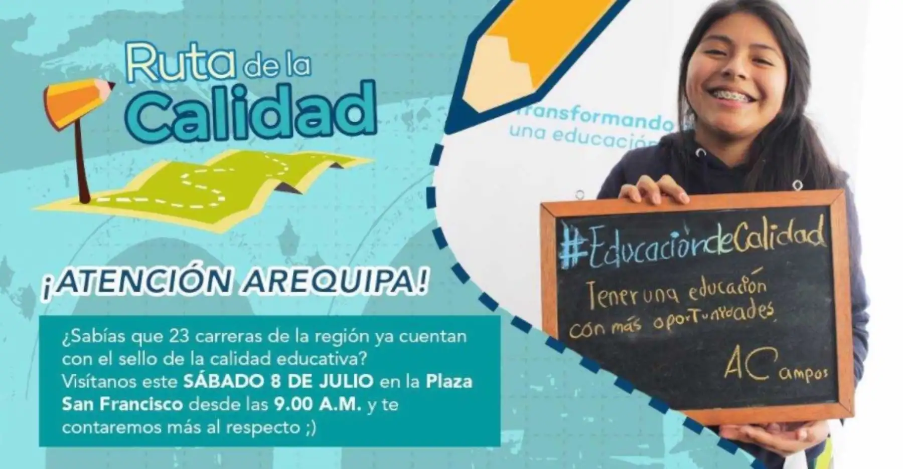 El Sistema Nacional de Evaluación, Acreditación y Certificación de la Calidad Educativa (Sineace) recorrerá el país con la Ruta de la Calidad.