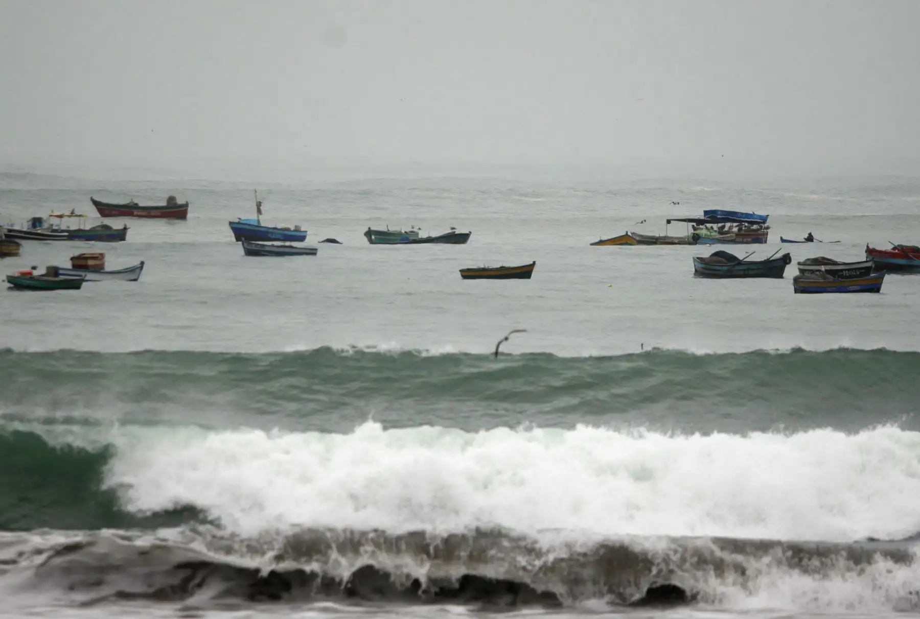 La ocurrencia de oleajes de ligera intensidad obligó al cierre de 30 puertos, caletas y terminales multiboyas, de los 108 que existen en todo el litoral peruano, informó la Dirección de Hidrografía y Navegación de la Marina de Guerra al Centro de Operaciones de Emergencia Nacional (COEN) del Ministerio de Defensa. ANDINA/Difusión