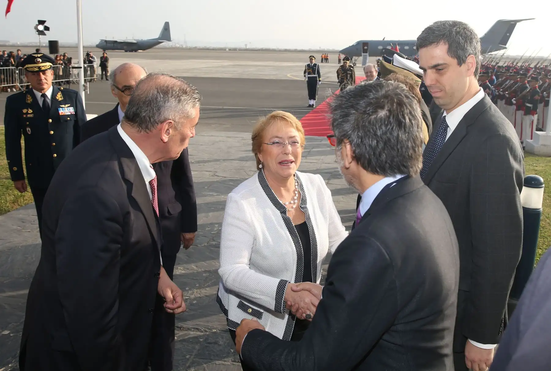LIMA,PERÚ-JULIO 06. Presidenta Bachelet llegó a Lima para participar en Gabinete Binacional Perú-Chile.Foto: ANDINA/archivo.
