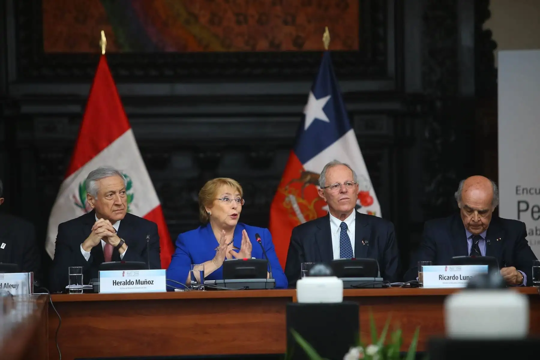 El presidente de la República, Presidente Kuczynski; y su homóloga chilena, Michelle Bachelet, participan en el I Gabinete Binacional Ministerial Perú-Chile, a realizarse hoy en Lima.Foto: ANDINA/ Prensa Presidencia