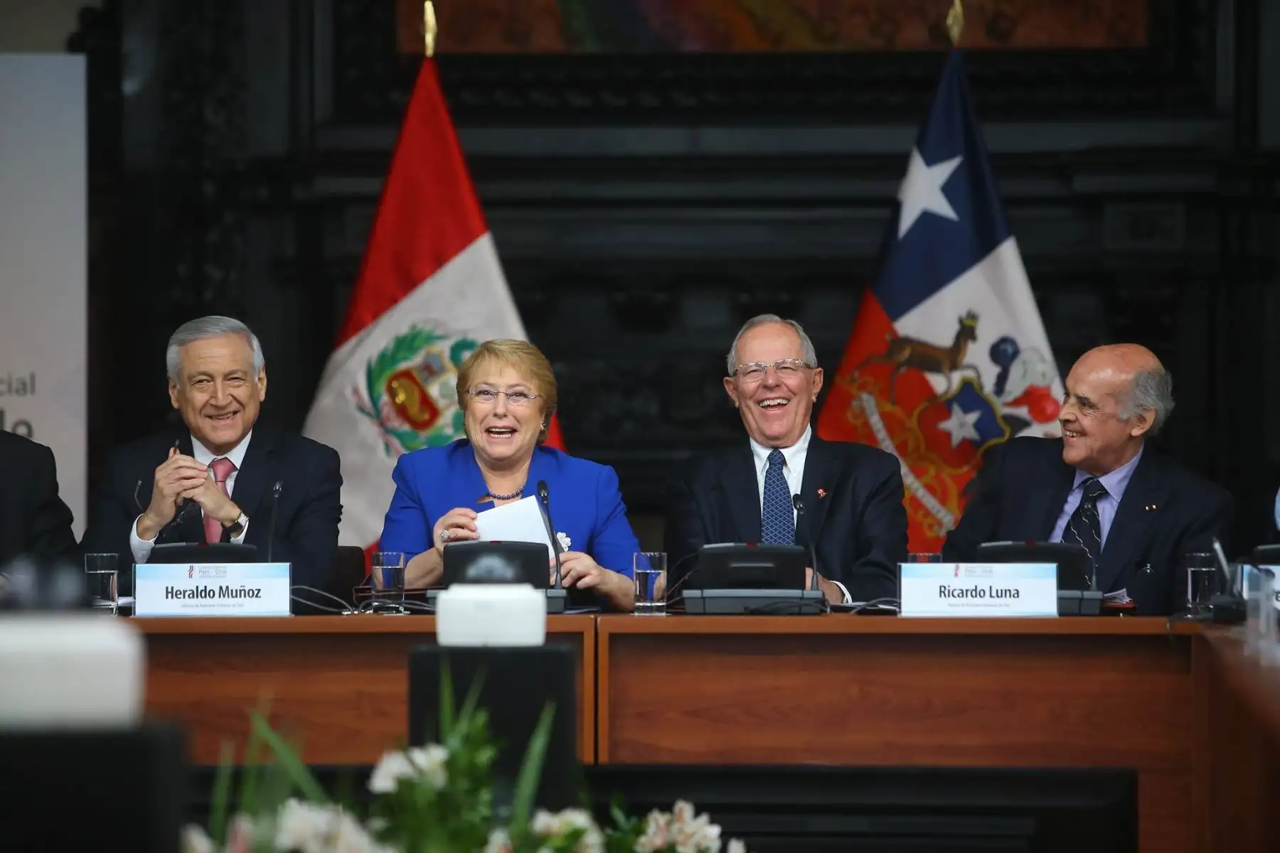 El presidente de la República, Presidente Kuczynski; y su homóloga chilena, Michelle Bachelet, participan en el I Gabinete Binacional Ministerial Perú-Chile, a realizarse hoy en Lima.Foto: ANDINA/ Prensa Presidencia