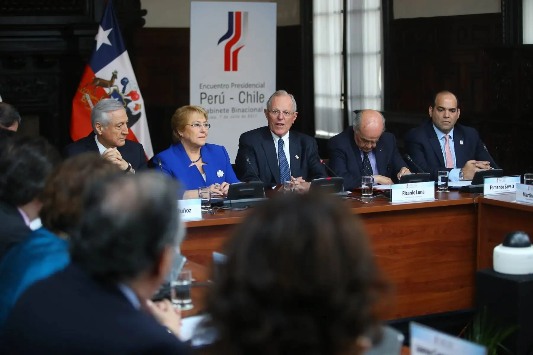 El presidente de la República, Presidente Kuczynski; y su homóloga chilena, Michelle Bachelet, participan en el I Gabinete Binacional Ministerial Perú-Chile, a realizarse hoy en Lima.Foto: ANDINA/ Prensa Presidencia