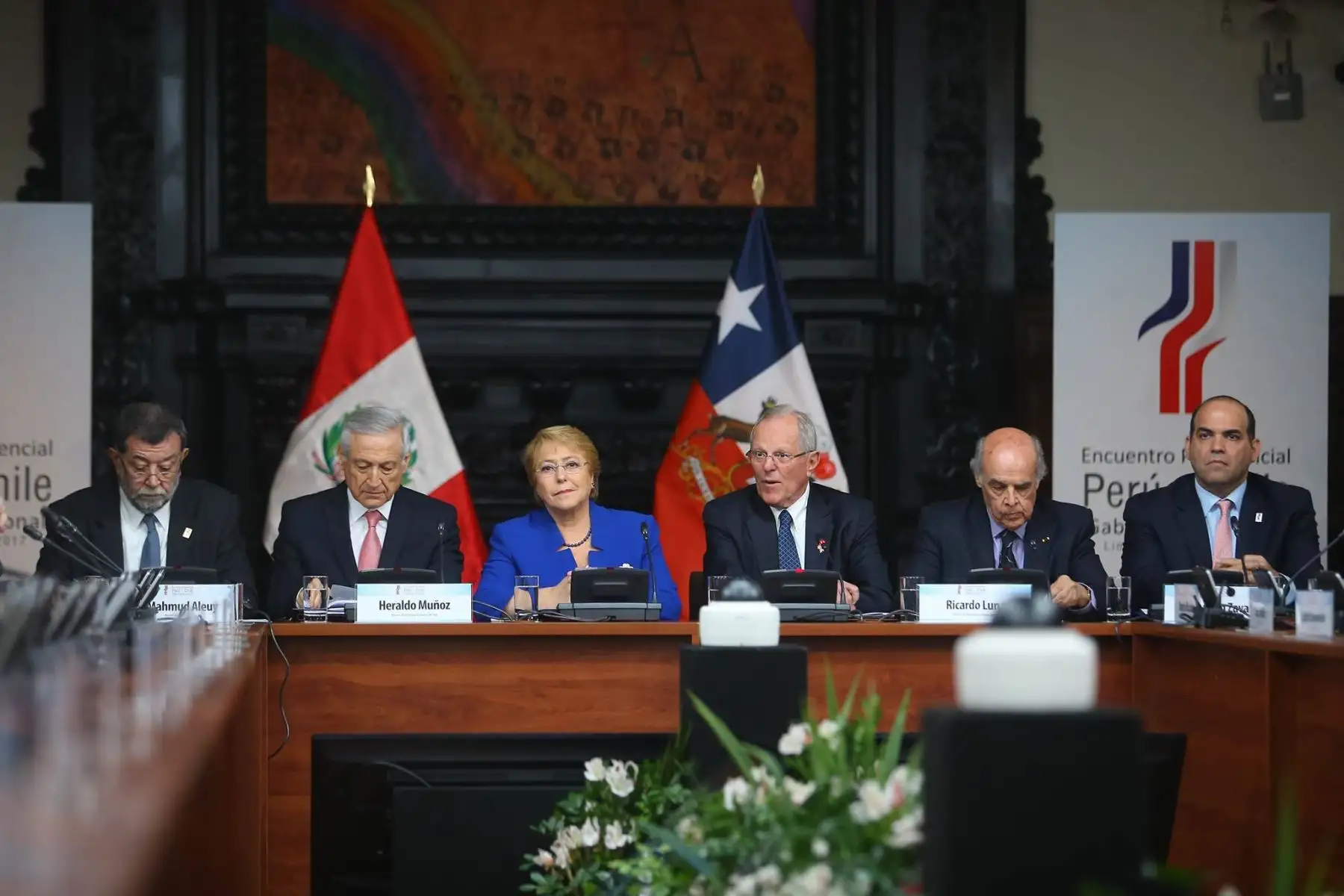 El presidente de la República, Presidente Kuczynski; y su homóloga chilena, Michelle Bachelet, participan en el I Gabinete Binacional Ministerial Perú-Chile, a realizarse hoy en Lima.Foto: ANDINA/ Prensa Presidencia