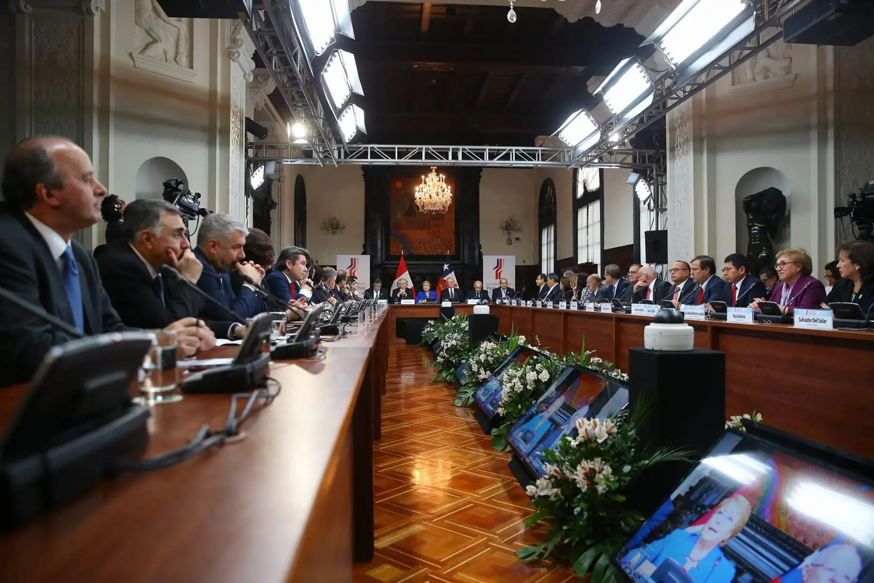 El presidente de la República, Presidente Kuczynski; y su homóloga chilena, Michelle Bachelet, participan en el I Gabinete Binacional Ministerial Perú-Chile, a realizarse hoy en Lima.Foto: ANDINA/ Prensa Presidencia
