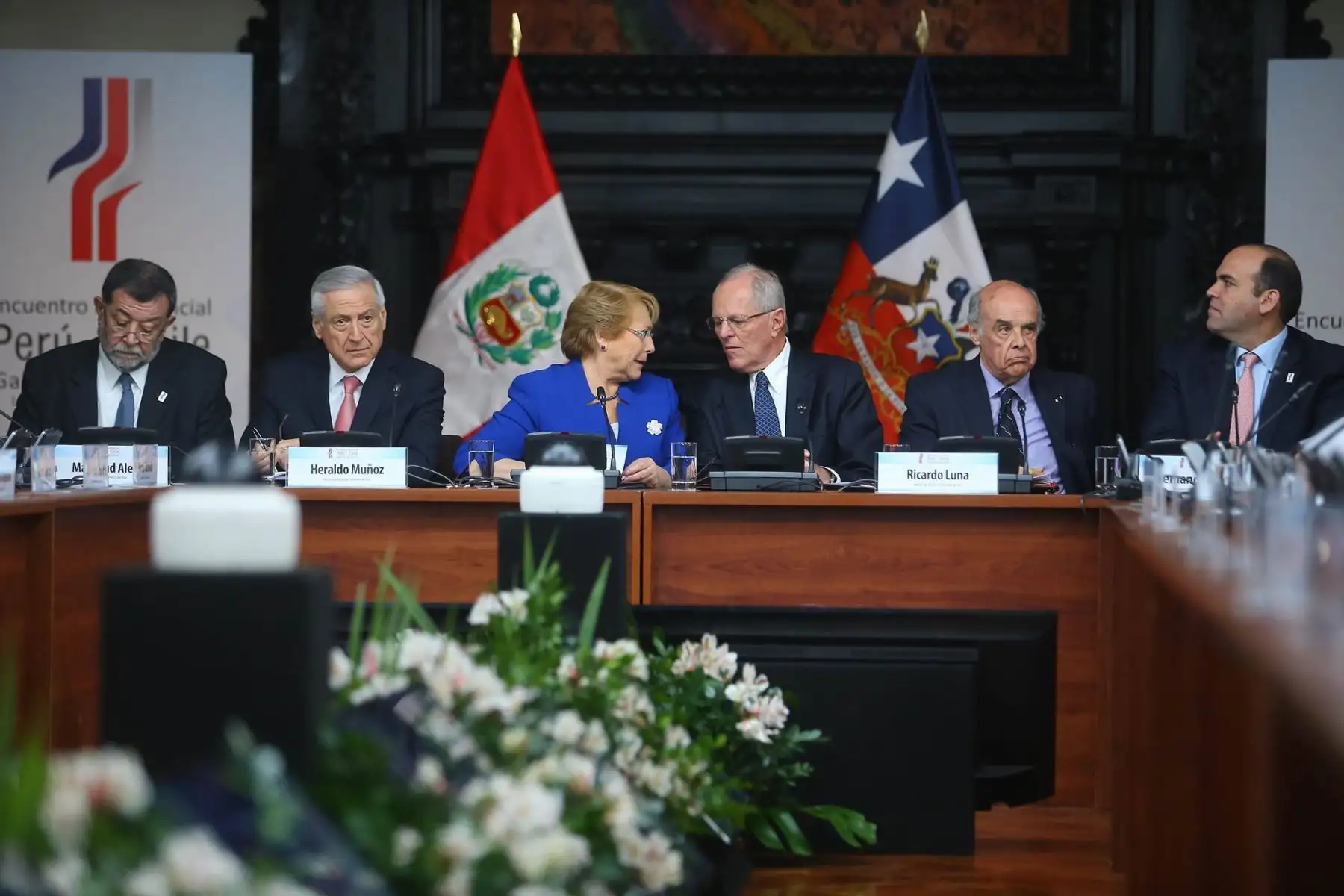 El presidente de la República, Presidente Kuczynski; y su homóloga chilena, Michelle Bachelet, participan en el I Gabinete Binacional Ministerial Perú-Chile, a realizarse hoy en Lima.Foto: ANDINA/ Prensa Presidencia