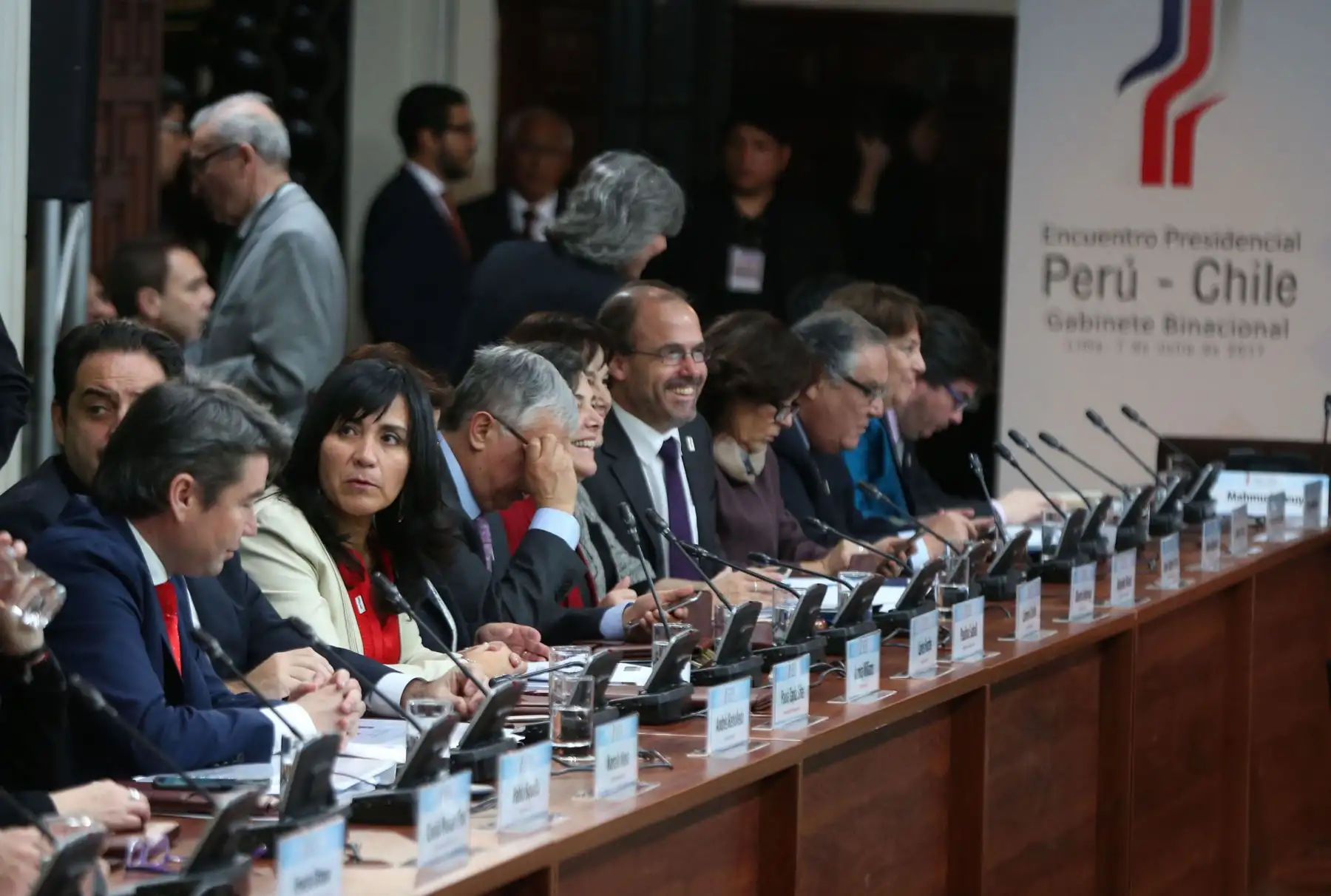 LIMA,PERÚ-JULIO 07. El presidente de la República, Presidente Kuczynski; y su homóloga chilena, Michelle Bachelet, participan en el I Gabinete Binacional Ministerial Perú-Chile, a realizarse hoy en Lima. Foto: ANDINA/Vidal Tarqui