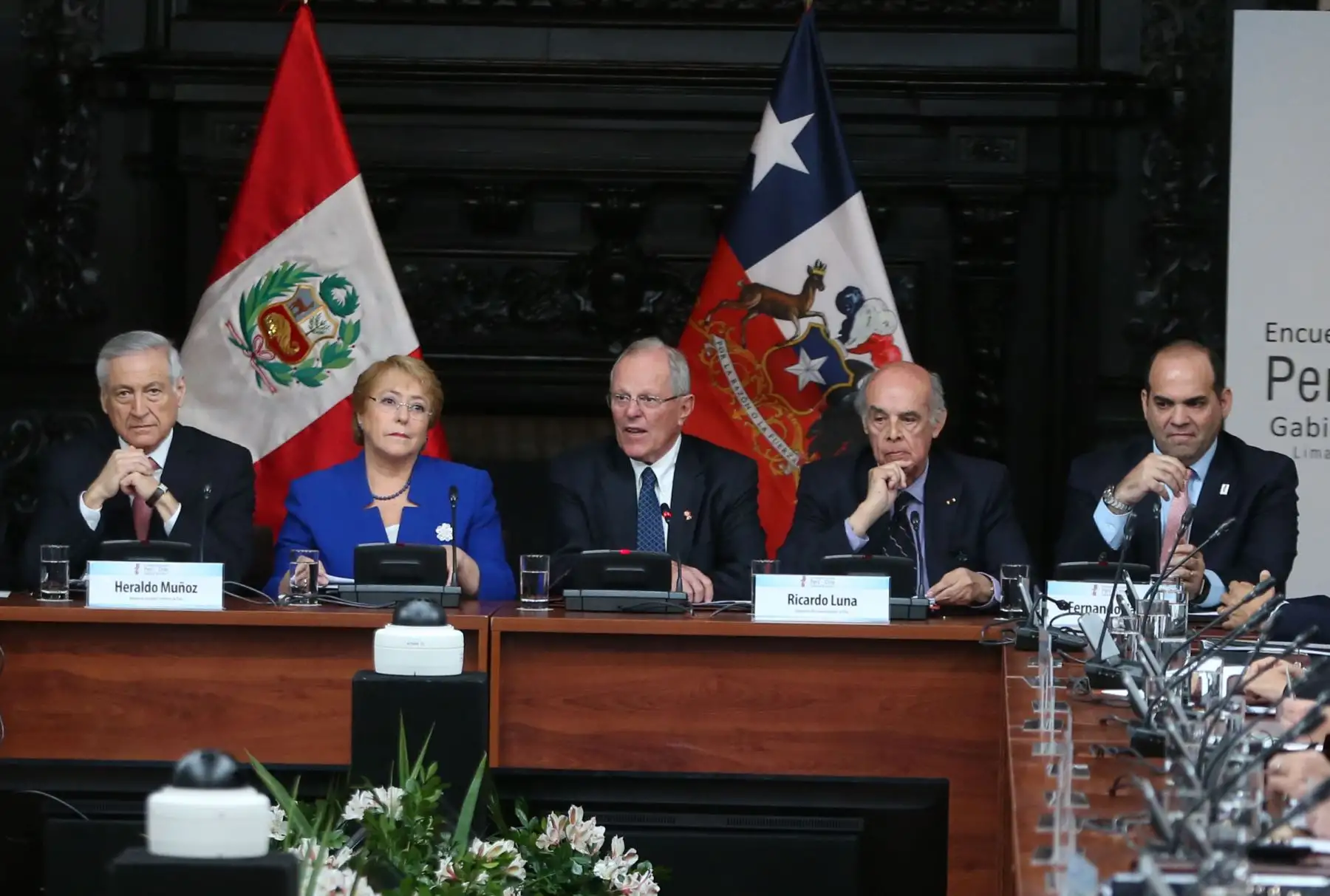 LIMA,PERÚ-JULIO 07. El presidente de la República, Presidente Kuczynski; y su homóloga chilena, Michelle Bachelet, participan en el I Gabinete Binacional Ministerial Perú-Chile, a realizarse hoy en Lima. Foto: ANDINA/Vidal Tarqui