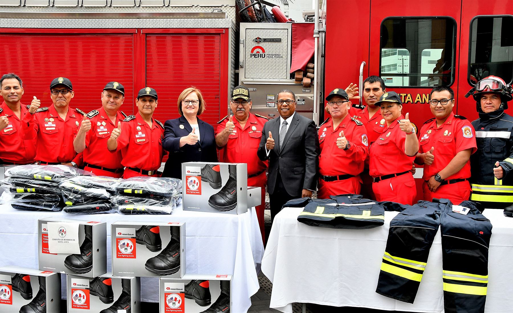 Peru firemen upgrade turnout gear with U.S. donation