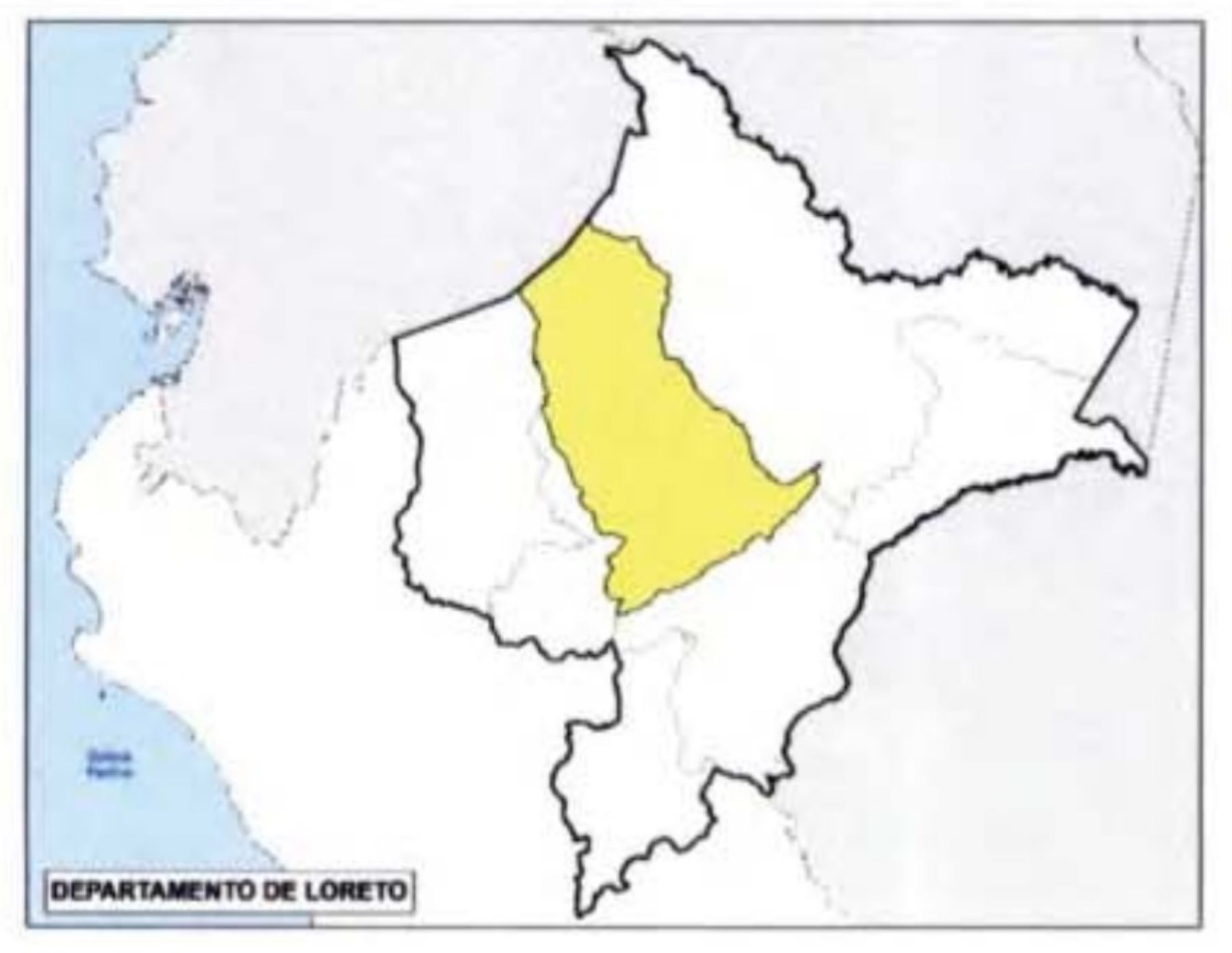 Mapa con la demarcación territorial de la provincia de Loreto