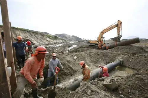 Obras de saneamiento. ANDINA/Difusión
