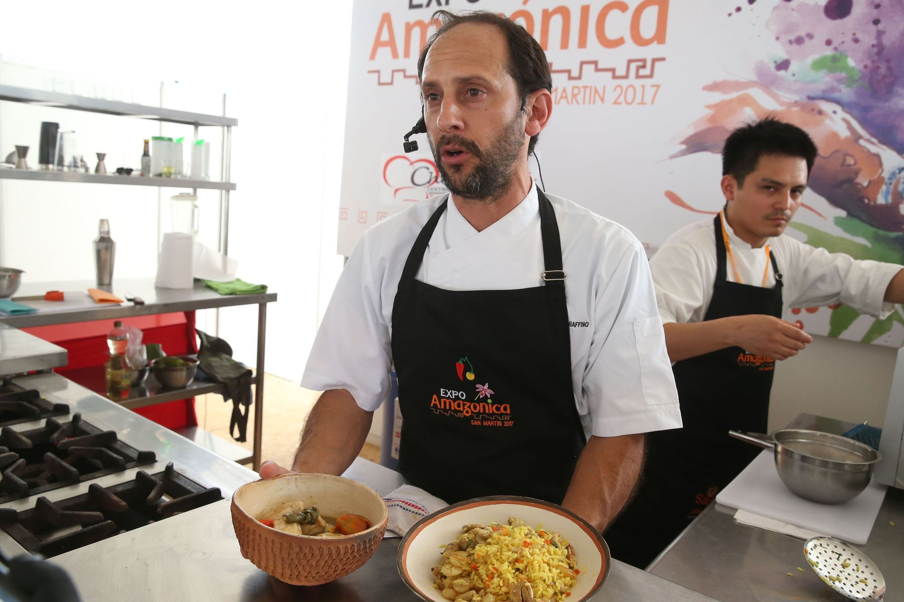 Pedro Miguel Schiaffino presenta platos con insumos selváticos en Expo Amazónica 2017.ANDINA/Vidal Tarqui