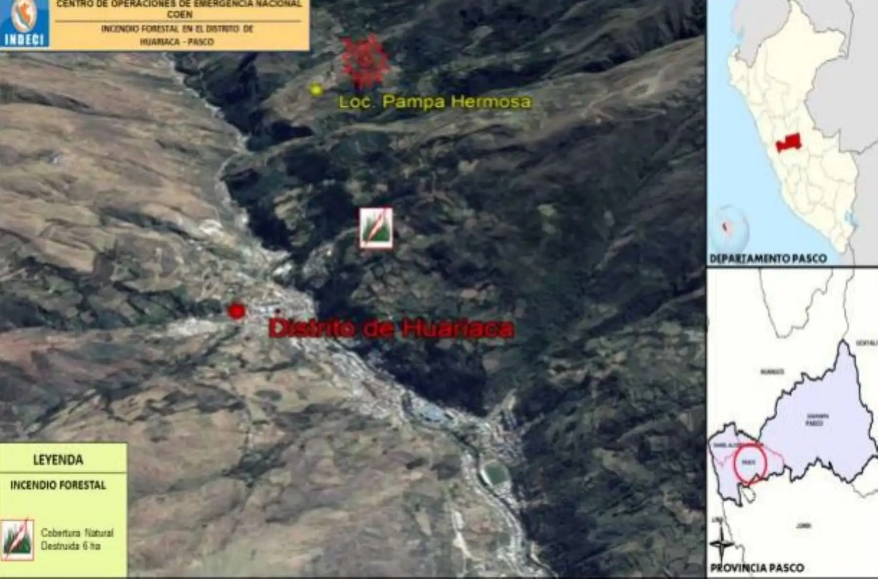 Incendio forestal se inició la tarde del miércoles 30 de agosto en la localidad de Pampa Hermosa.