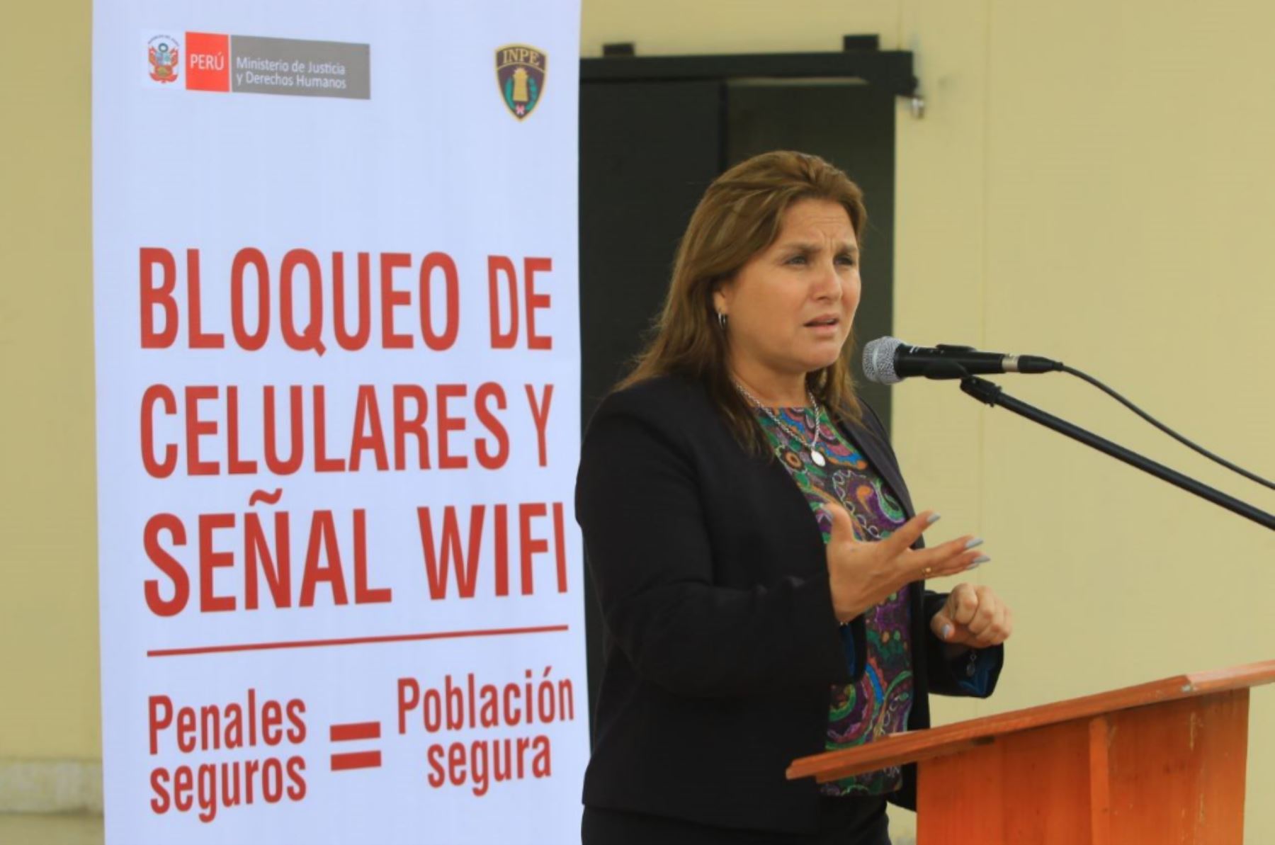 Ministra Marisol Pérez Tello supervisó funcionamiento del sistema en penales Ancón I y II. Foto: Difusión.