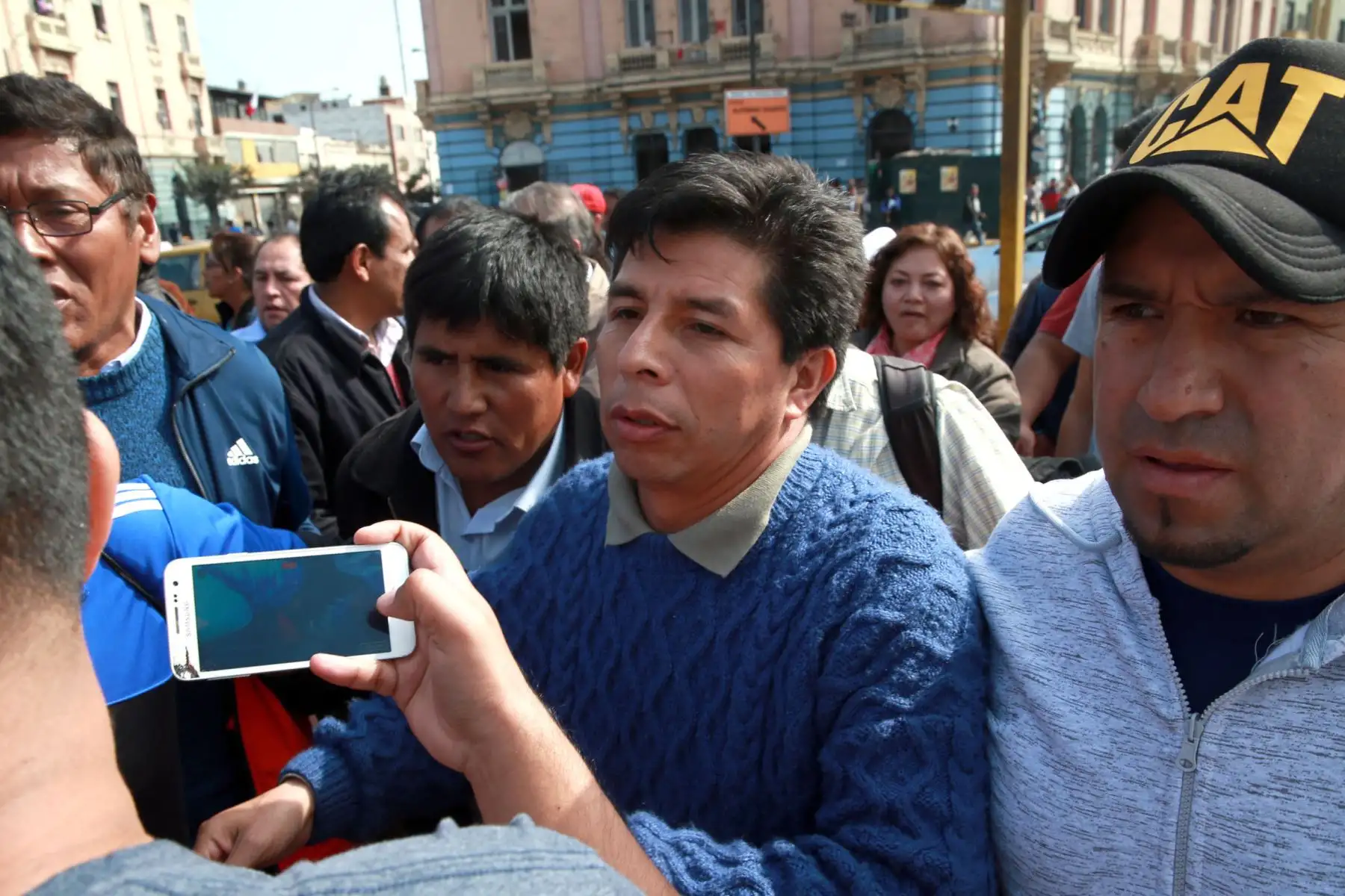 LIMA,PERÚ-SETIEMBRE 02. Dirigente Pedro Castillo, anunció la suspensión temporal de la huelga nacional de docentes.Foto:ANDINA/Dante Zegarra.
