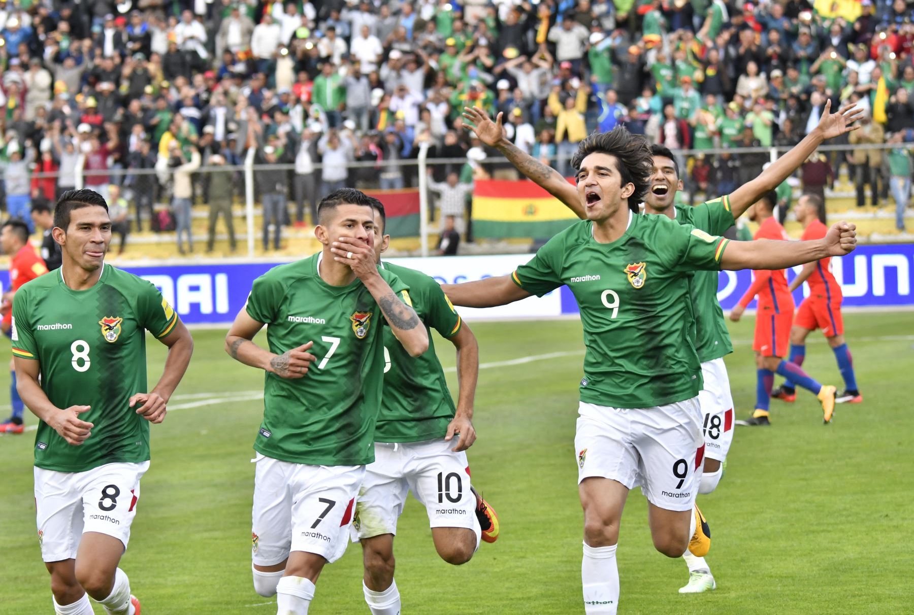 Con gol de Juan Carlos Arce, a los 58 minutos, Bolivia derrota 1-0 a Chile. Foto: AFP