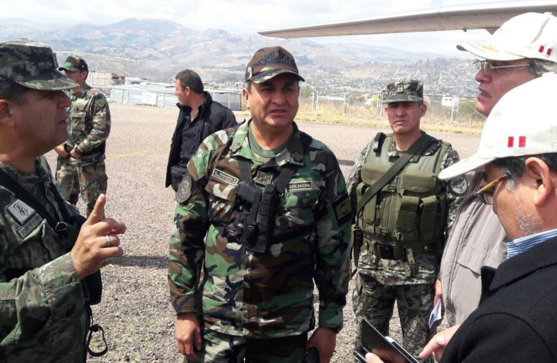 Ministro del Interior, Carlos Basombrío, viajó a la zona del ataque terrorista.Foto:  ANDINA/Difusión.