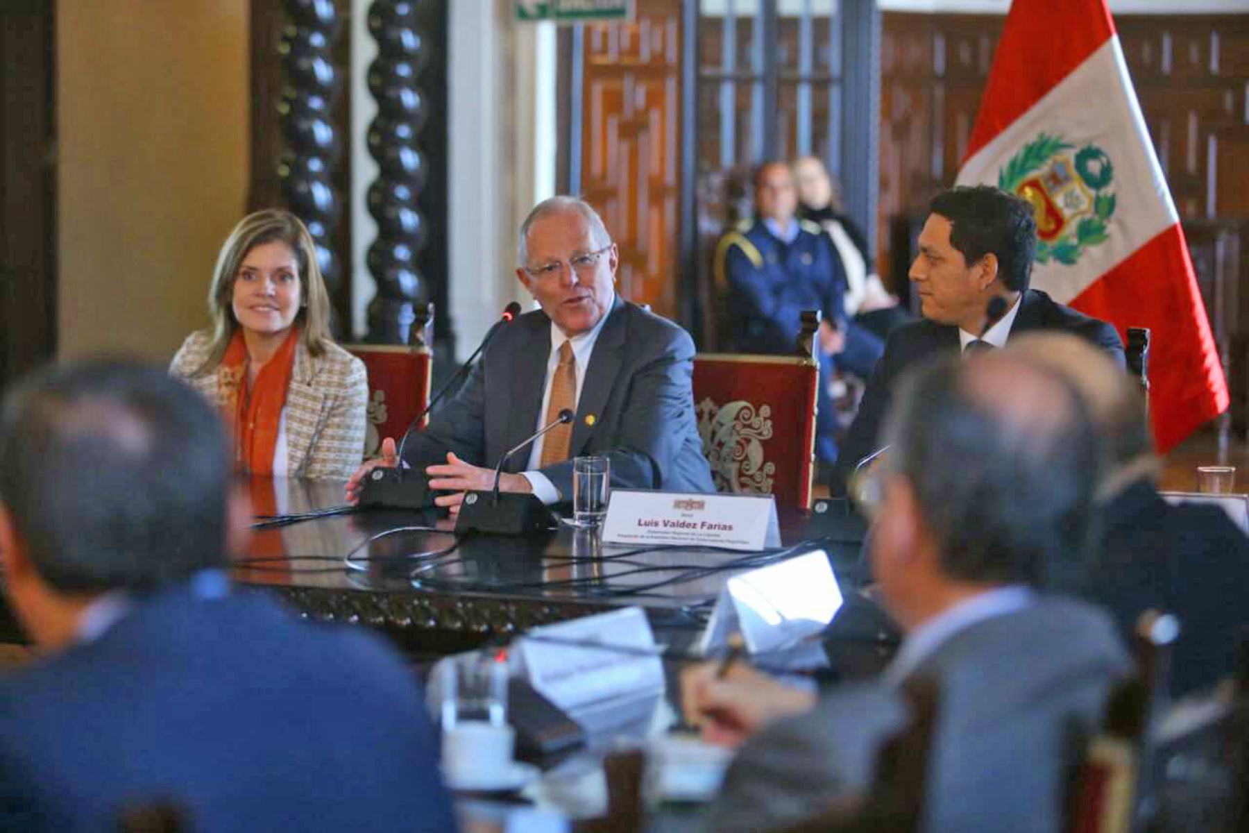 Presidente de la República, Pedro Pablo Kuczynski, y Mercedes Aráoz, presidenta del Consejo de Ministros, presiden reunión de trabajo junto a los Gobernadores Regionales.