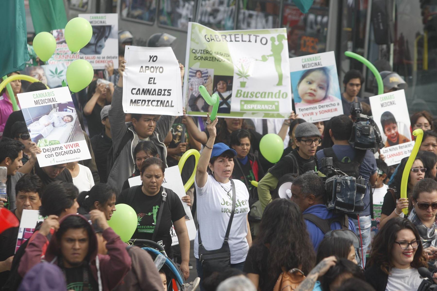 Cientos de personas marchan por legalización de marihuana para uso medicinal. Foto: ANDINA/Eddy Ramos.